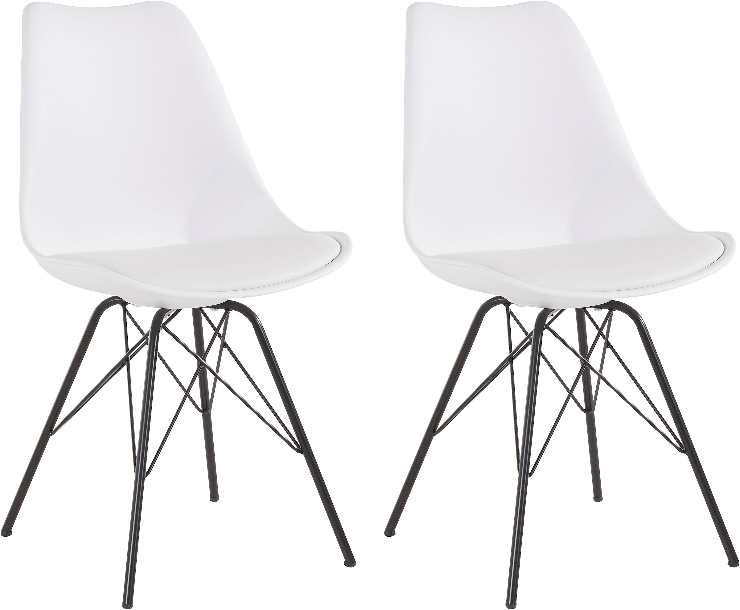 Homexperts 4-Fussstuhl »Ursel mit 2 Sitzkissen in Kunstleder, (Set), 01«, kaufen St., Sitzschale Kunstleder