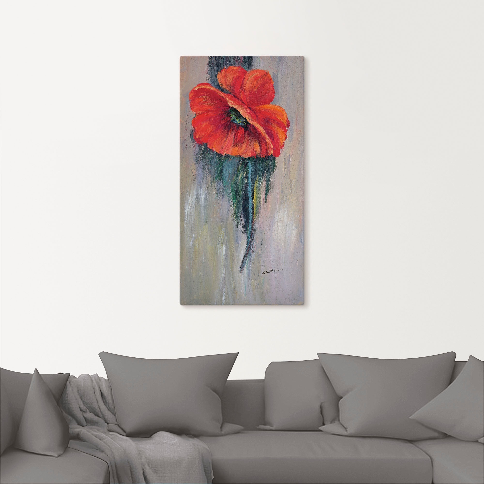 Artland Leinwandbild »Roter Mohn III«, Blumen, (1 St.), auf Keilrahmen gespannt