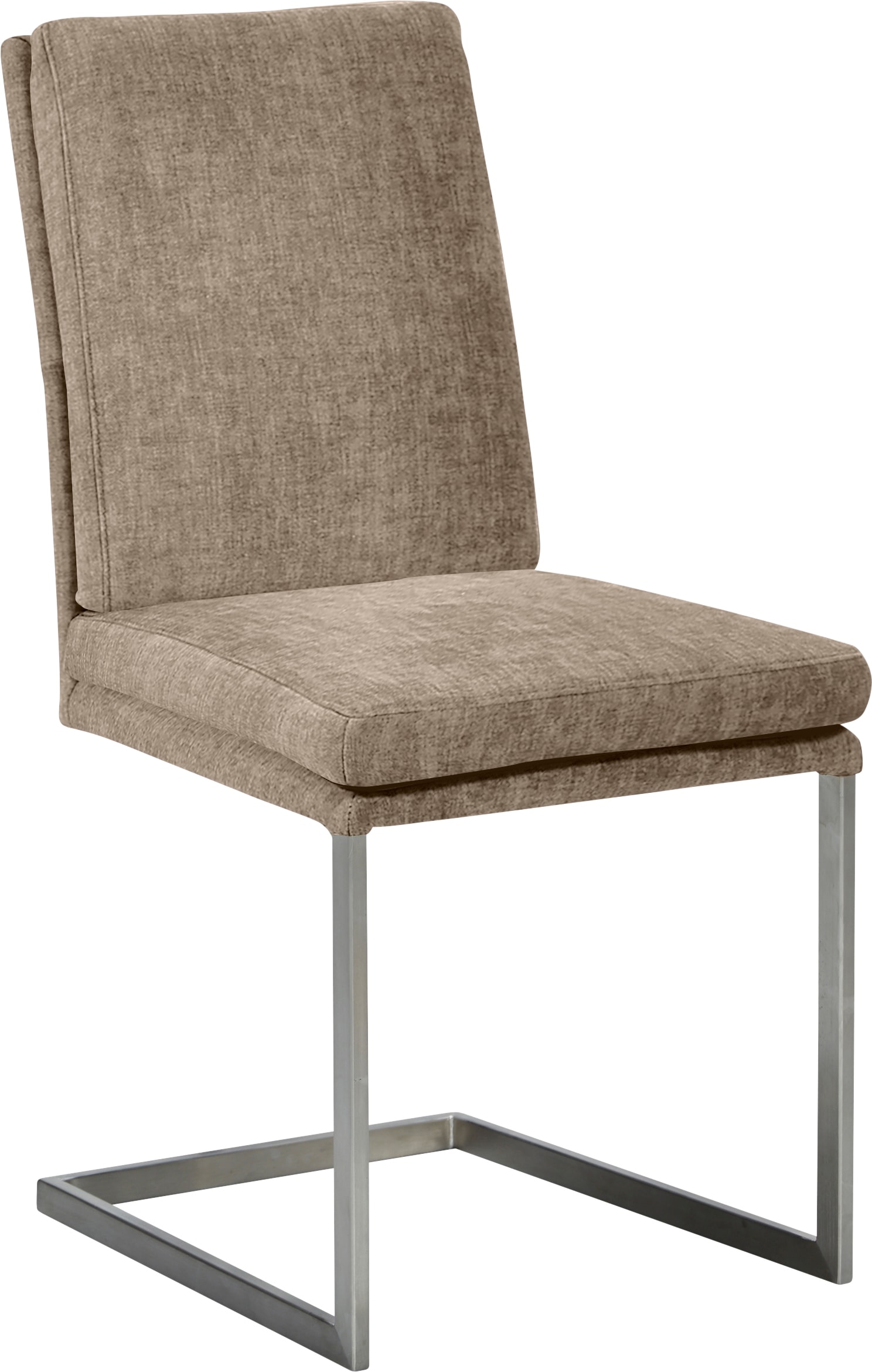 K+W Komfort & Wohnen Chaise de salle à manger »Freischwinger, Lederstuhl« () tube vertical stable, piètement aspect inox ou noir