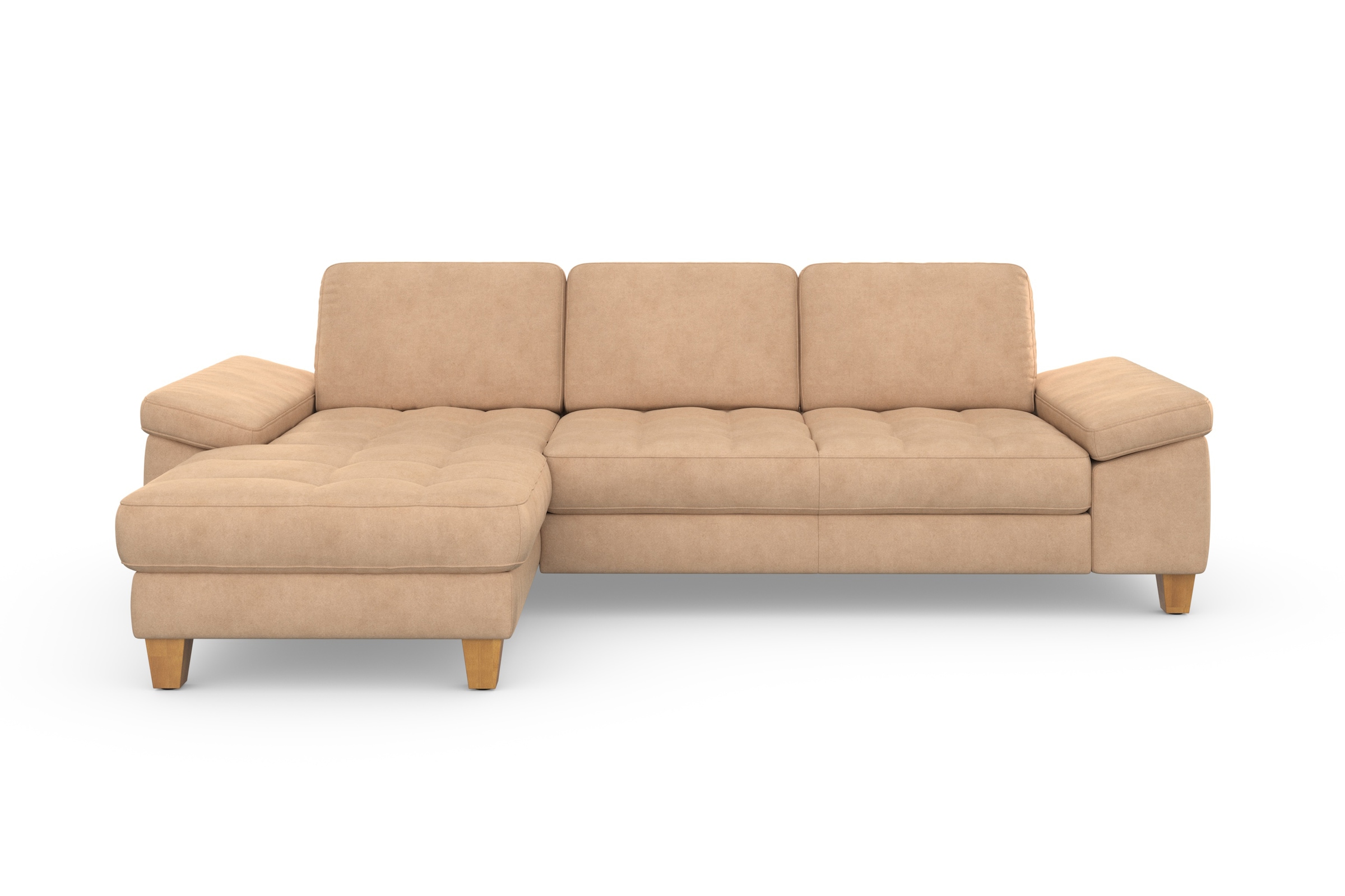 sit&more Ecksofa »Westham L-Form«, mit Recamiere, mit oder ohne Bettfunktion, Bettkasten, Füsse Eiche