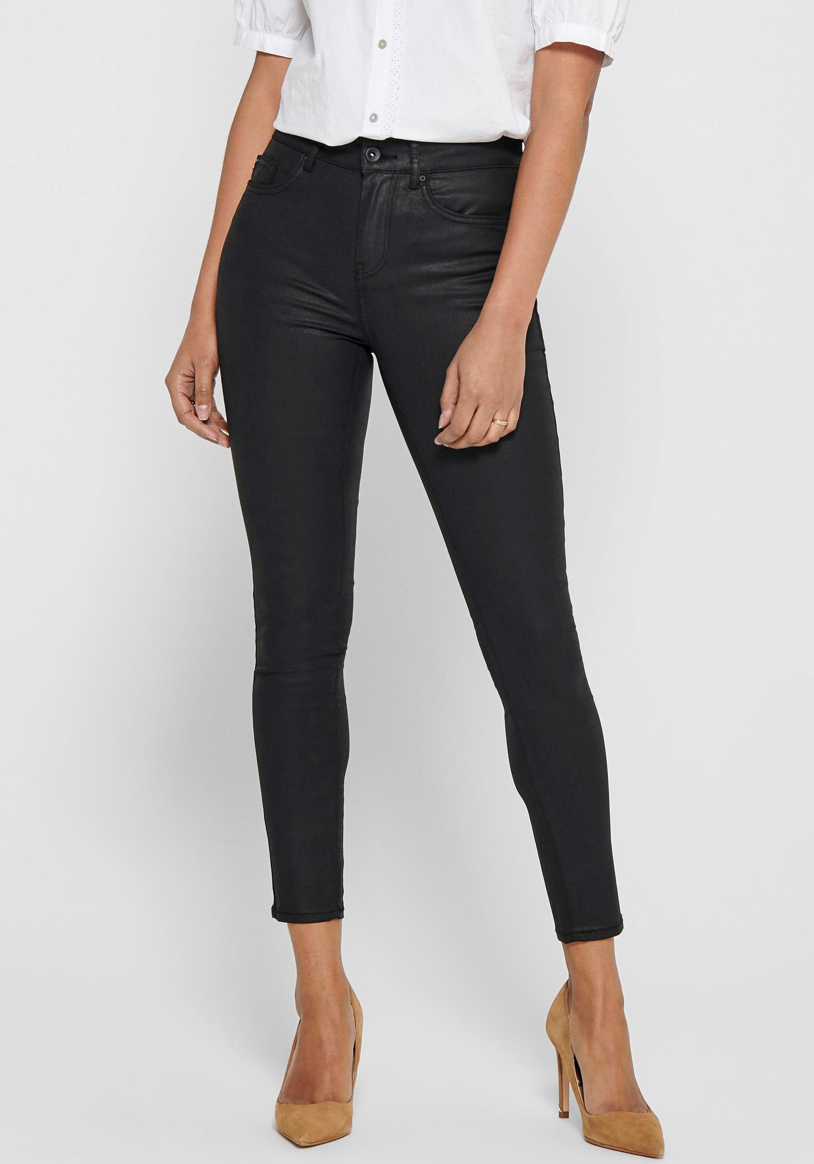 ONLY Lederimitathose »ONLHUSH LIFE MID SK COATED PNT« kaufen