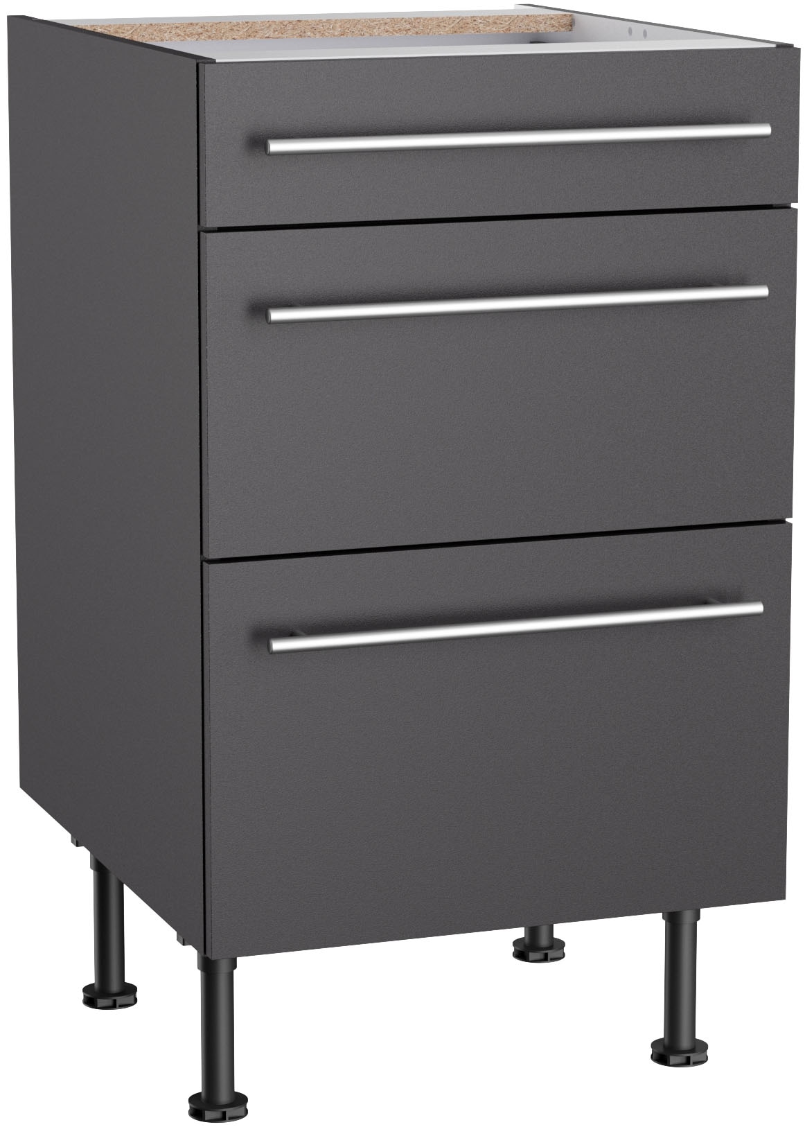 Image of KOCHSTATION Unterschrank "KS-Bern2" Breite 50 cm, 1 Schubkasten, 2 Auszüge