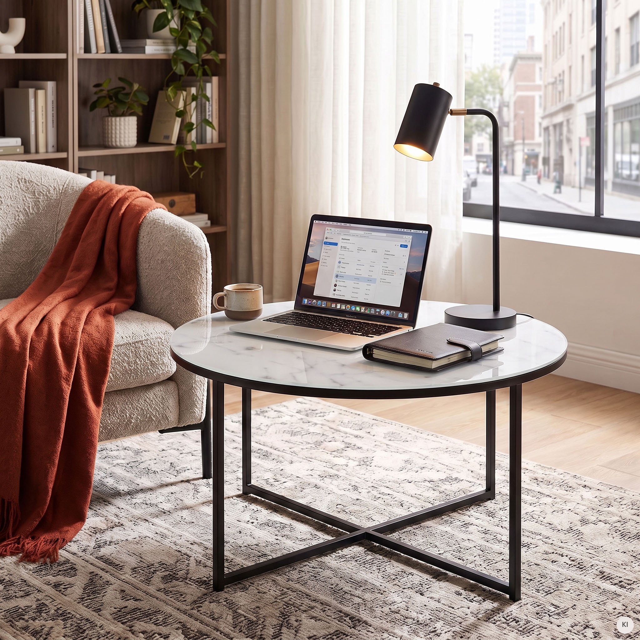 SalesFever Table basse »Caorle Coffeetable im eleganten Stil« design élégant avec plateau de table aspect marbre