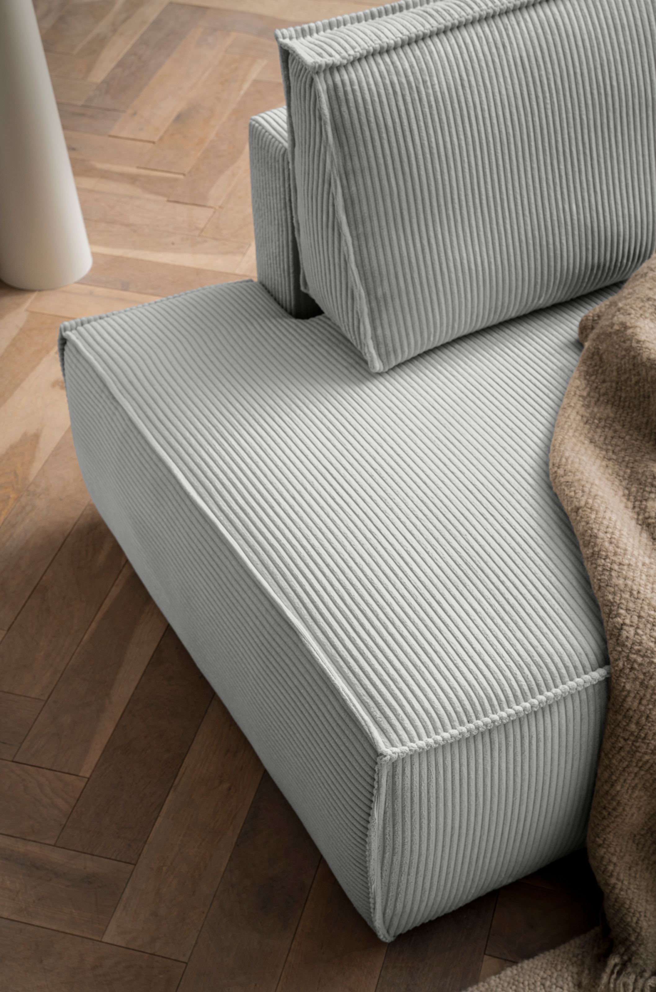 Home affaire Ecksofa »SHERWOOD, Schlafsofa in L-Form offen (275cm), Cord, Leinenoptik«, Schlaffunktion und Bettkasten, Kedernaht, hoher Sitz- & Liegekomfort