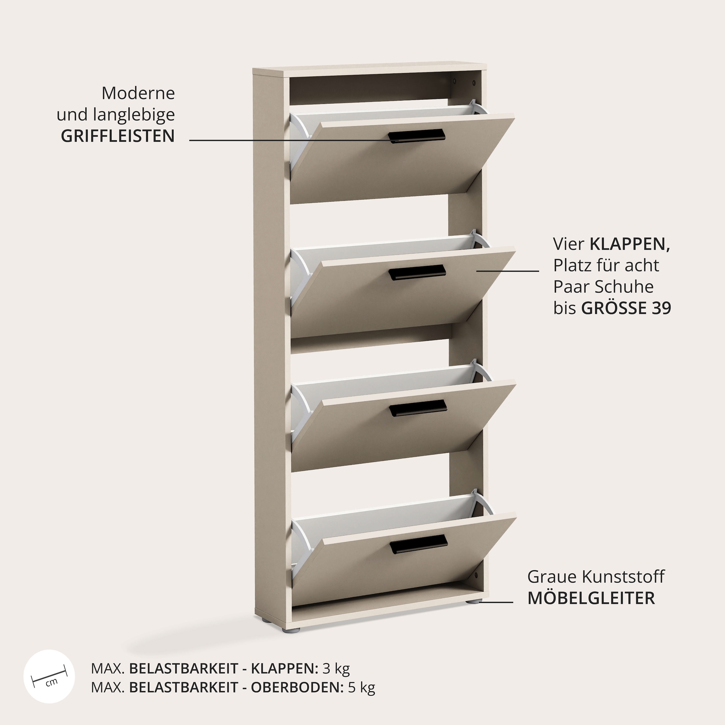 HBZ Basculeur de chaussures »Sam Schuhkipper, Schuhschrank BxHxT 59x136x17 cm« 1 cuis tlg. Breite 59cm, FSC-Mix Credit