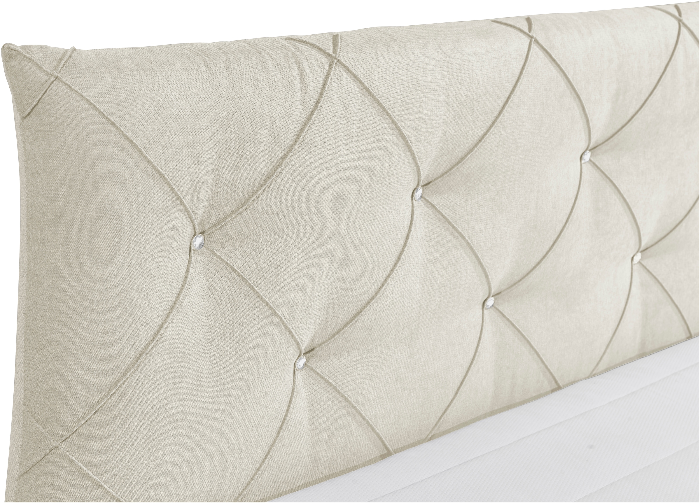 ED EXCITING DESIGN Boxspringbett »Villano«, mit Strasssteinen, Breite: 180cm, mit Bettkasten, inkl. Topper