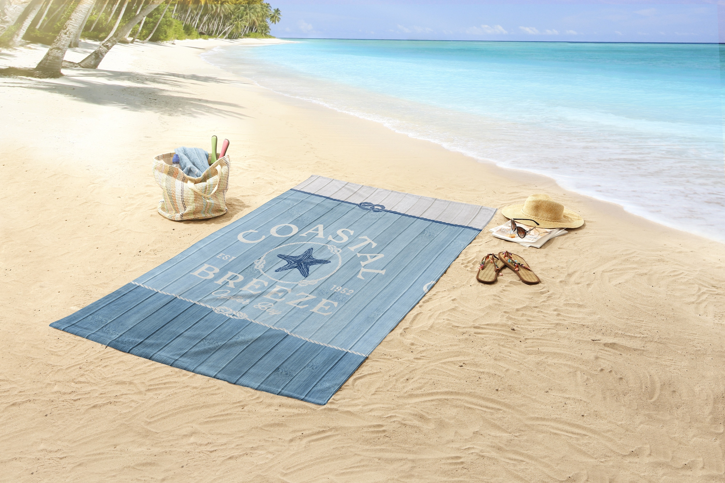 good morning Strandtuch »Breeze« Mikrofaser, Velours, Strandtuch, saugfähig, leicht, 100x180