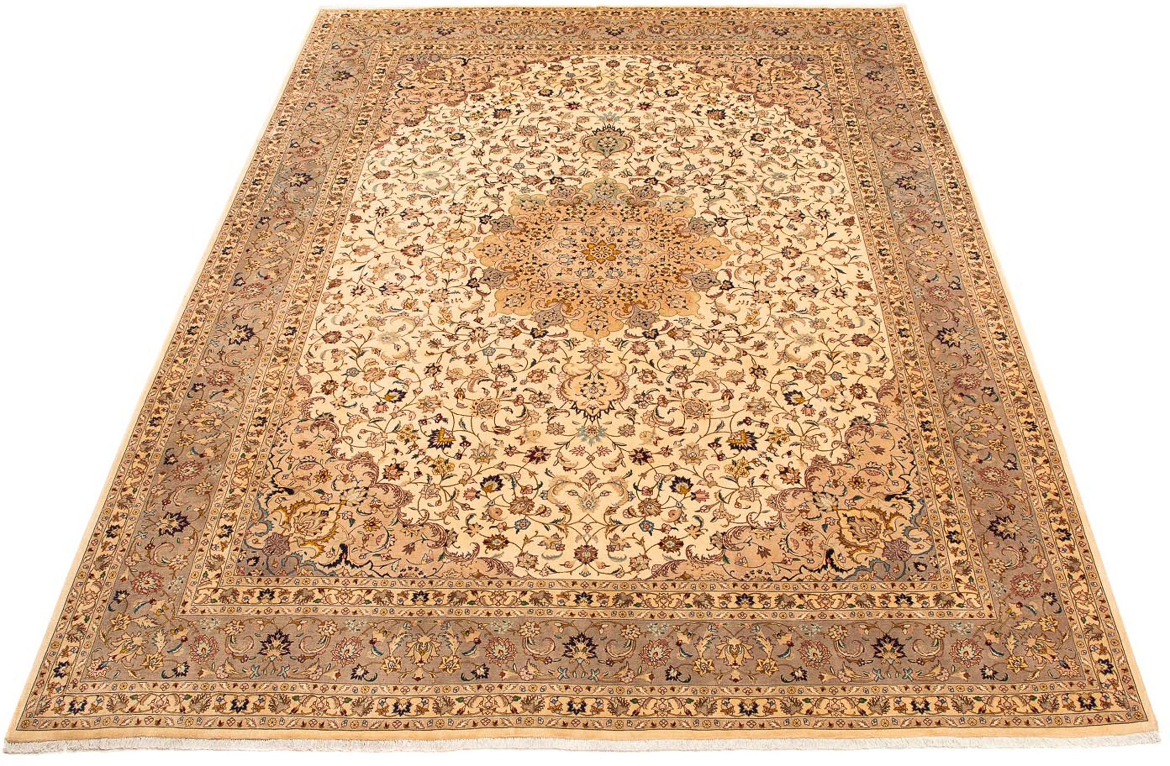 Image of morgenland Orientteppich »Perser - Täbriz - 377 x 298 cm - hellbraun«, rechteckig, 10 mm Höhe, Wohnzimmer, Handgeknüpft, Einzelstück mit Zertifikat bei Ackermann Versand Schweiz