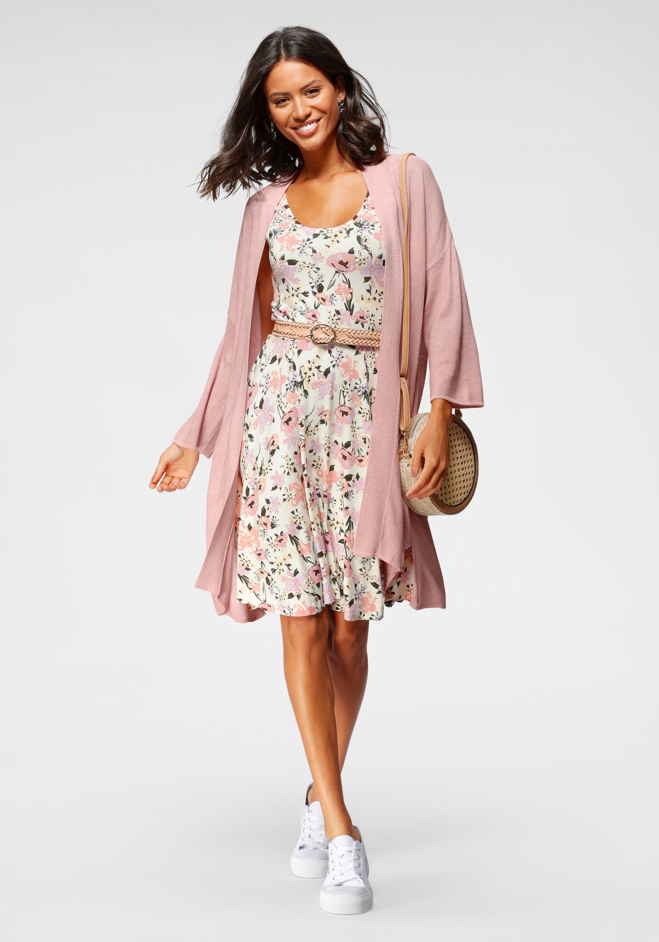 Image of Laura Scott Sommerkleid figurbetonte Passform, femininer Stil, aus Viskosemischung