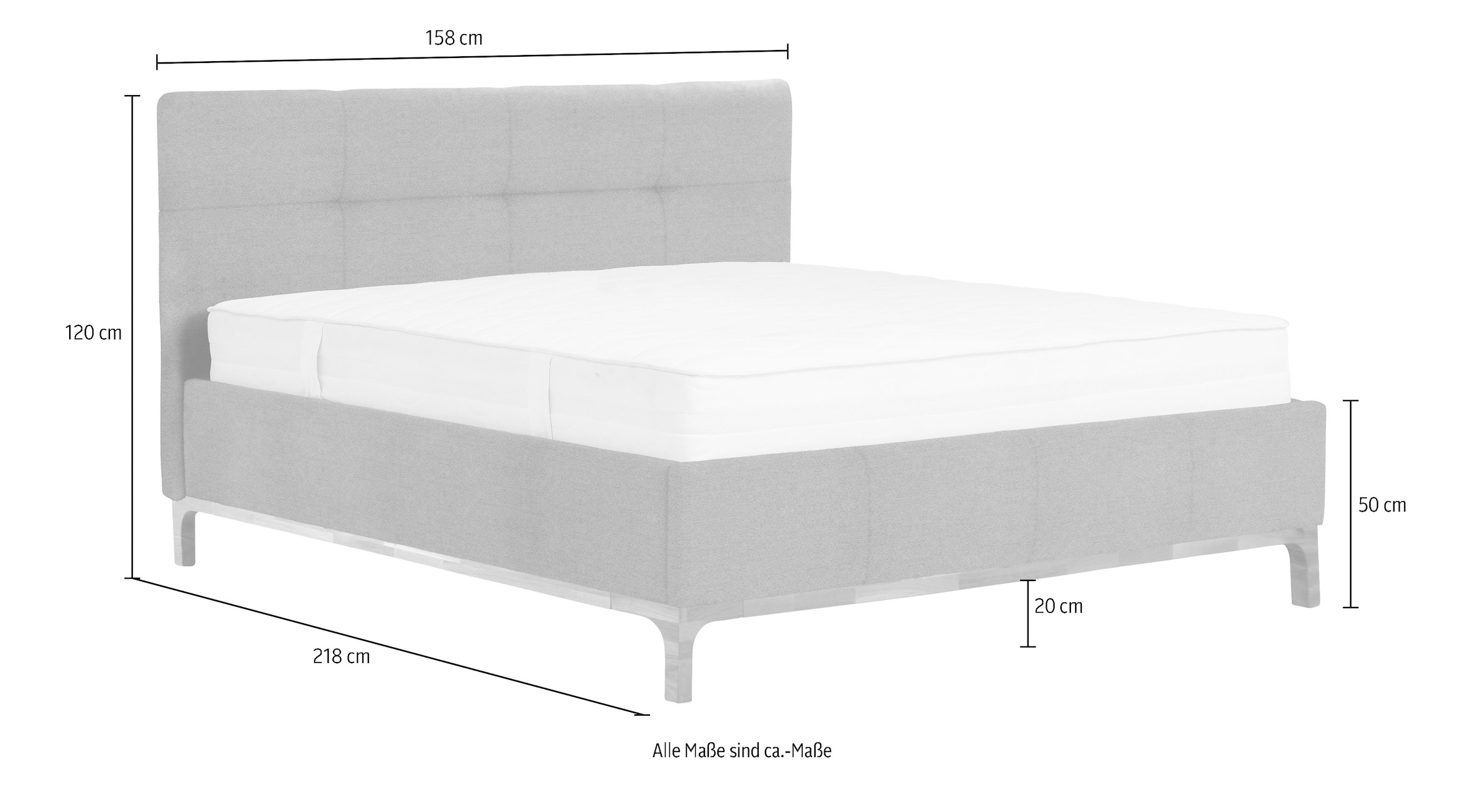 Leonique Lit rembourré »Noan« Bettkasten, Lattenrahmen mit Gasdruckfedern, auch mit 7-Zonen-Matratze