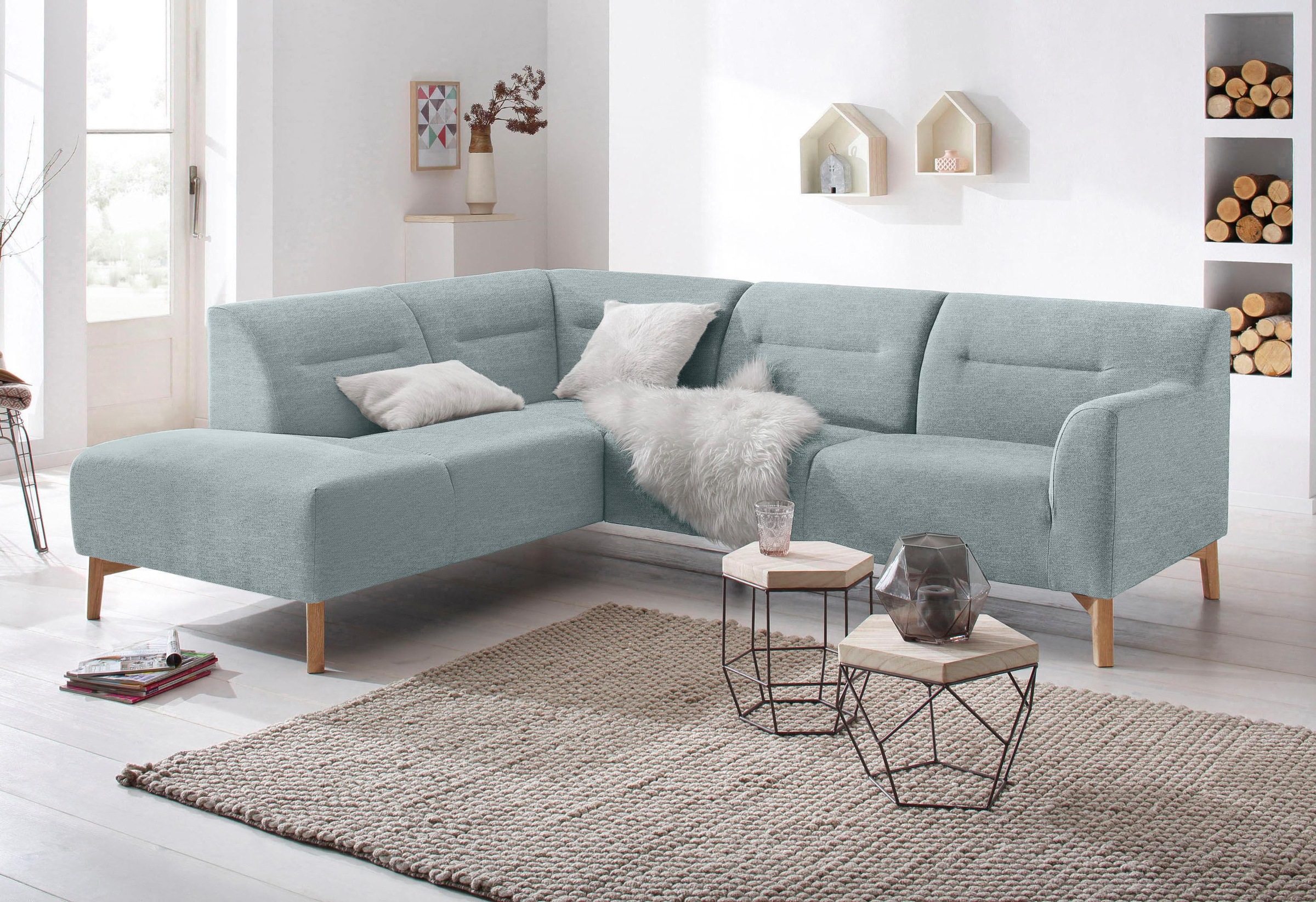 Image of andas Ecksofa »Kiruna«, bequemer Sitzkomfort, mit abgerundeten Armlehnen bei Ackermann Versand Schweiz