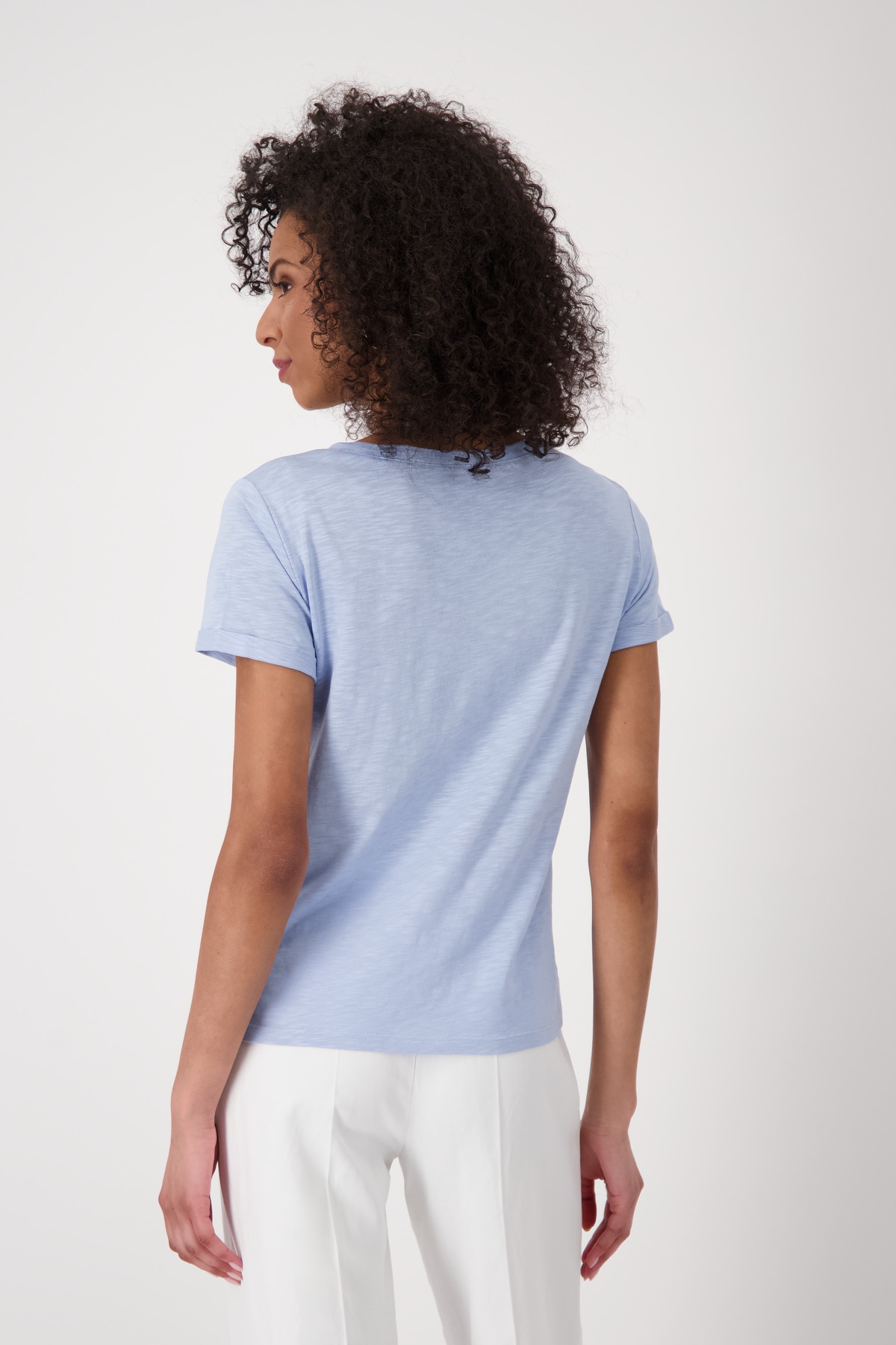 Monari T-Shirt »Shirt Basic Schmuckschrift«, Mit Rundhalsausschnitt