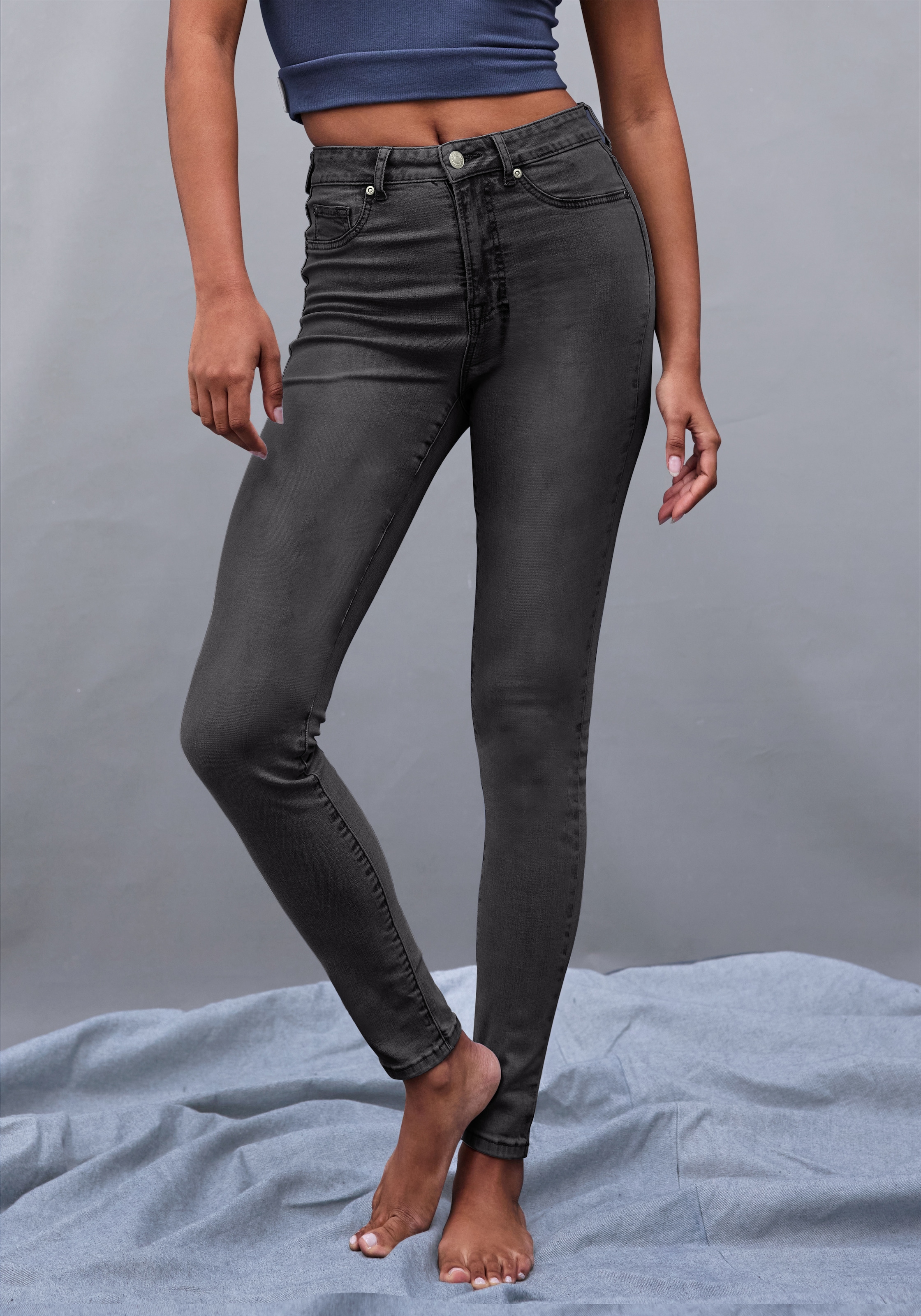 Image of LASCANA Jeansleggings 7/8-Länge in Skinny-Form, Stretch-Denim, Basic