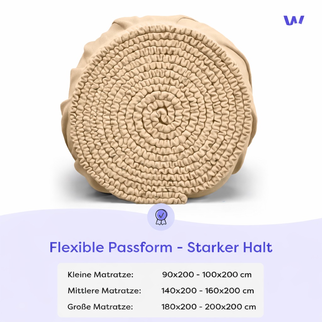Wolkenfeld Spannbettlaken »100% Baumwolle - Superweiches Bettlaken für Matratzen von 5 bis 20cm« Rutschfest & Blickdicht - 90x200, 140x200, 160x200, 180x200 200x200