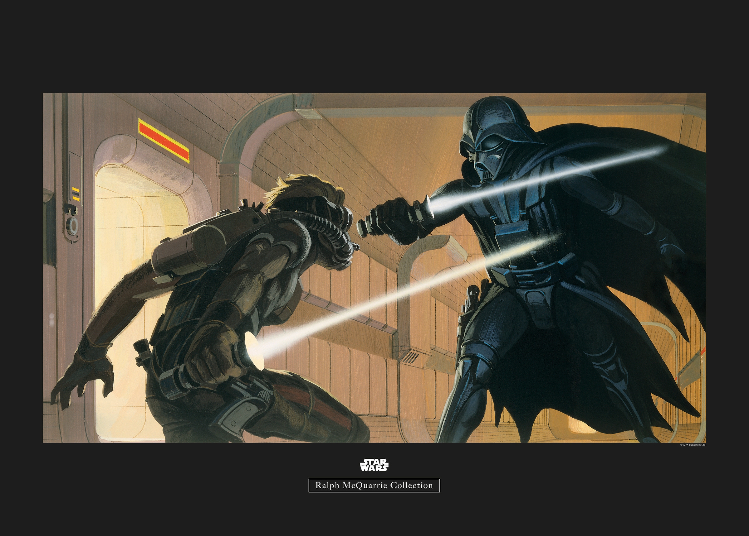 Image of Komar Bild "Star Wars Classic RMQ Vader Luke Hallway" Star Wars 1 Stk. tlg. Wandbild zur Dekoration im Kinderzimmer - ohne Rahmen