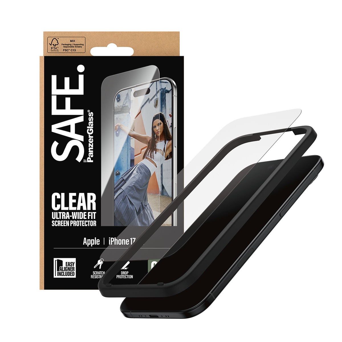 SAFE by PanzerGlass Displayschutzglas »Ultra-Wide Fit Screen Protector« für Apple iPhone Air Displayschutzfolie, Schutzfolie, Bildschirmschutz, kratz- & stossfest