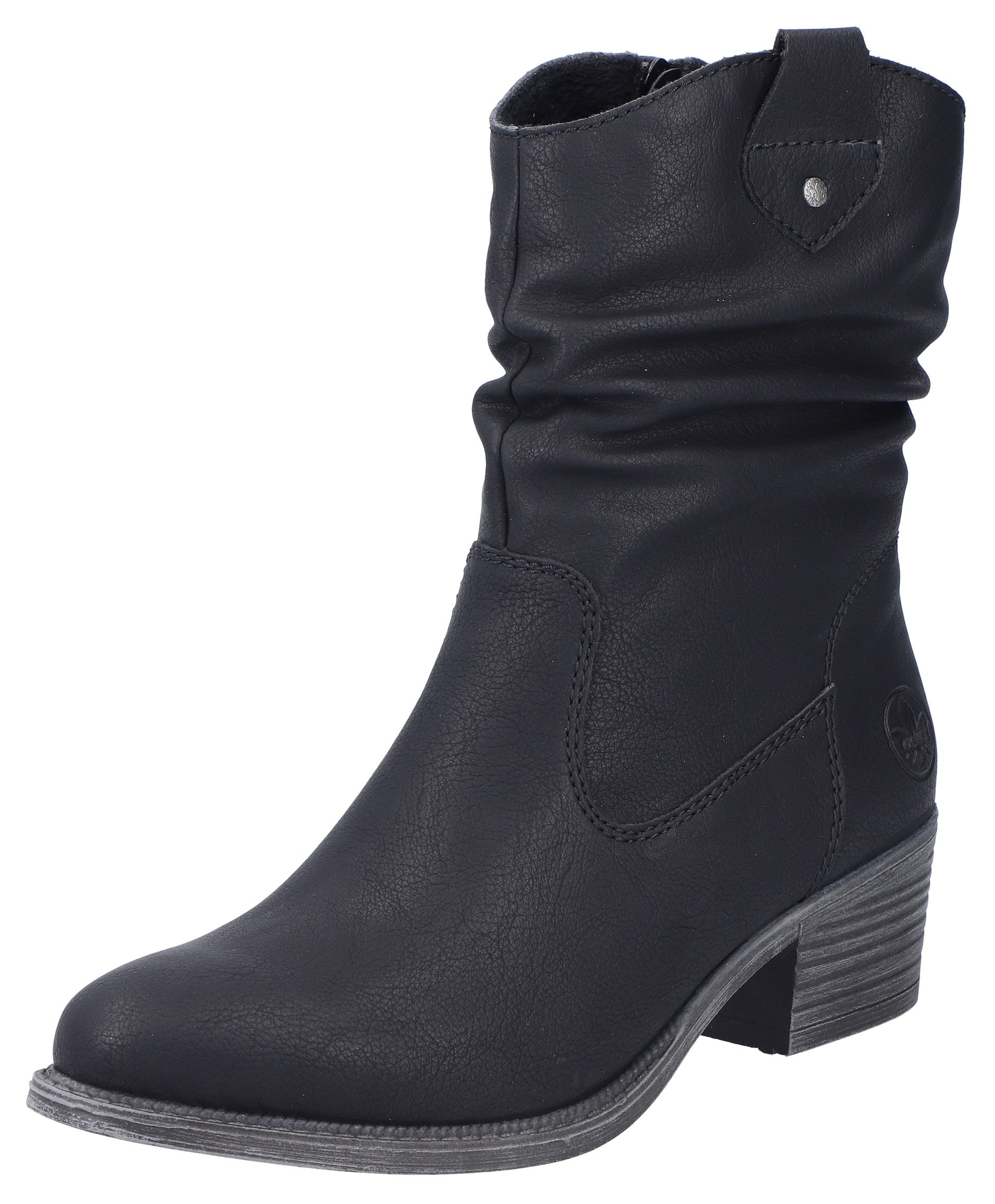 Image of Rieker Westernstiefelette, Cowboyboots, slouchy Schaft, Blockabsatz, mit Innen-Reissverschluss