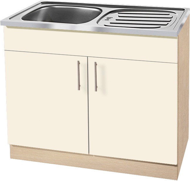 Image of wiho Küchen Spülenschrank "Kiel" 100 cm breit mit Auflagespüle