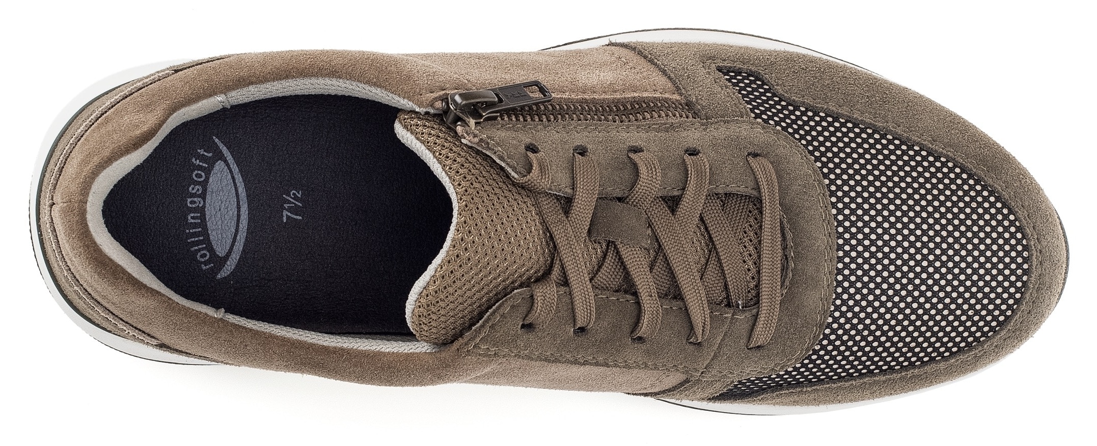 rollingsoft Keilsneaker  , Freizeitschuh, Halbschuh, Schnürer mit Aussenreissverschluss, G-Weite