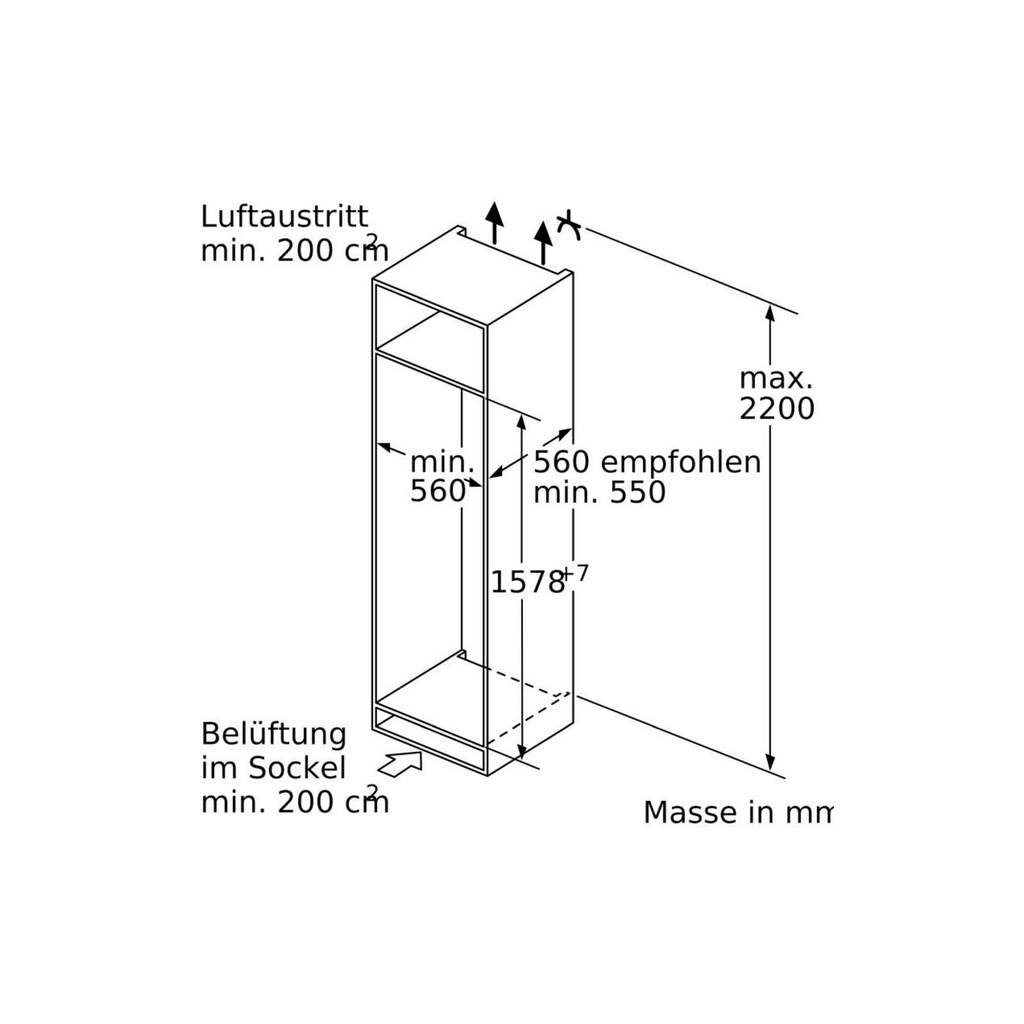 SIEMENS Einbaukühlschrank, KI72LADe0H iQ500, 186 cm hoch, 60 cm breit