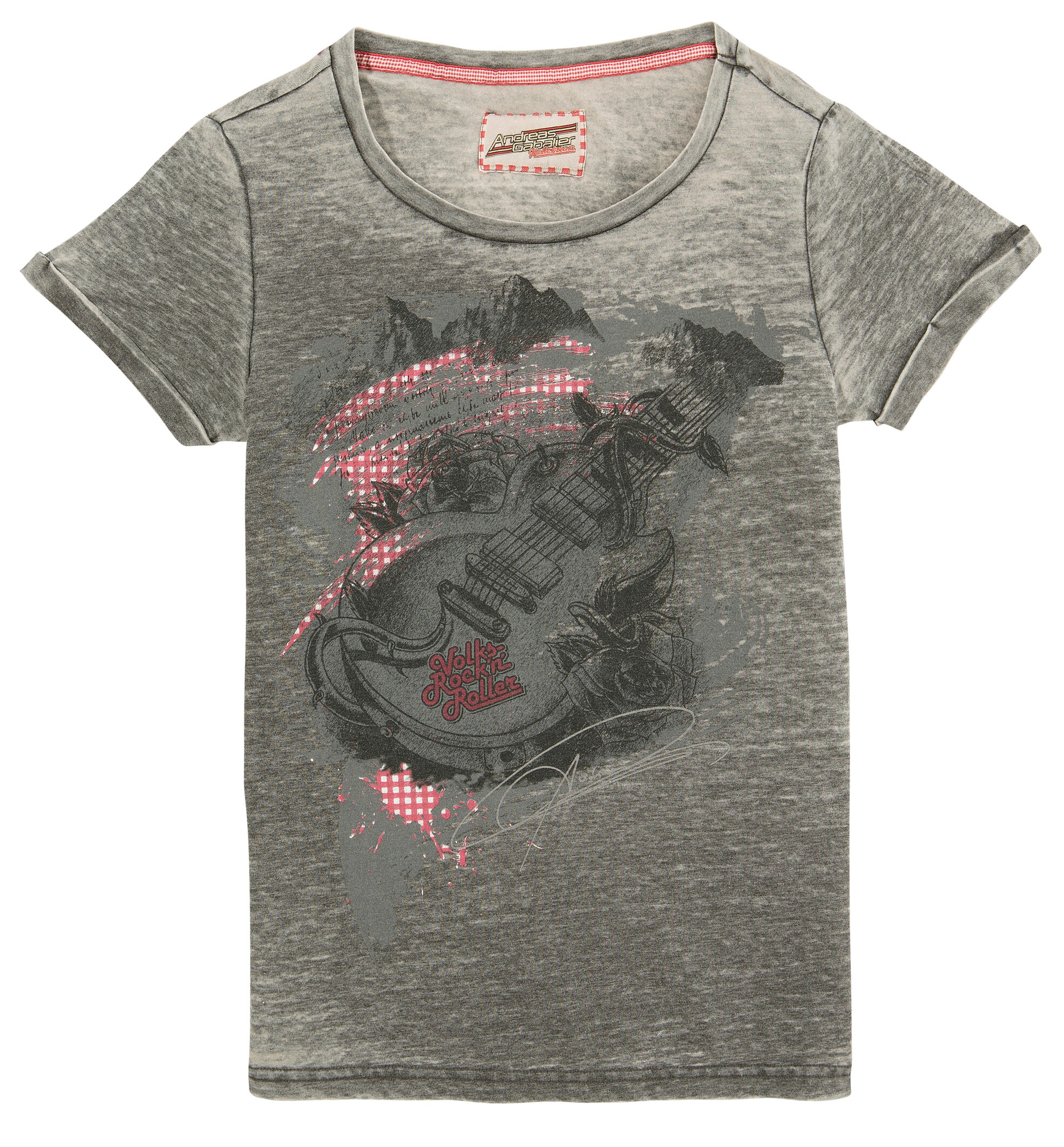Image of Andreas Gabalier Kollektion Trachtenshirt, Damen mit coolem Gitarrendruck bei Ackermann Versand Schweiz