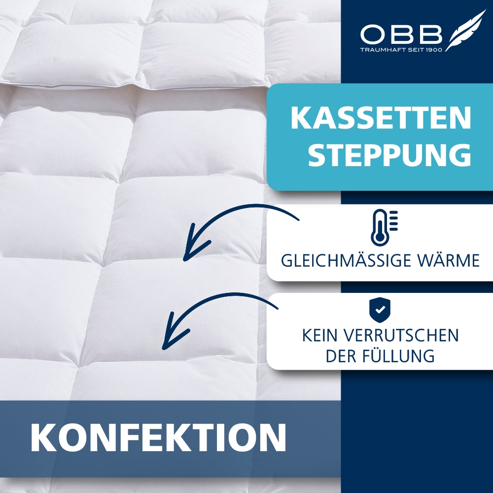 OBB Couette en duvet »Edition 125 Jahre, Bettdecken für Sommer und Winter« extraleicht Füllung 90% Daunen, 10%Federn 1 cuis tlg. Bettdecke 135x200 cm, 155x220 cm & weitere Grössen, Made in Germany