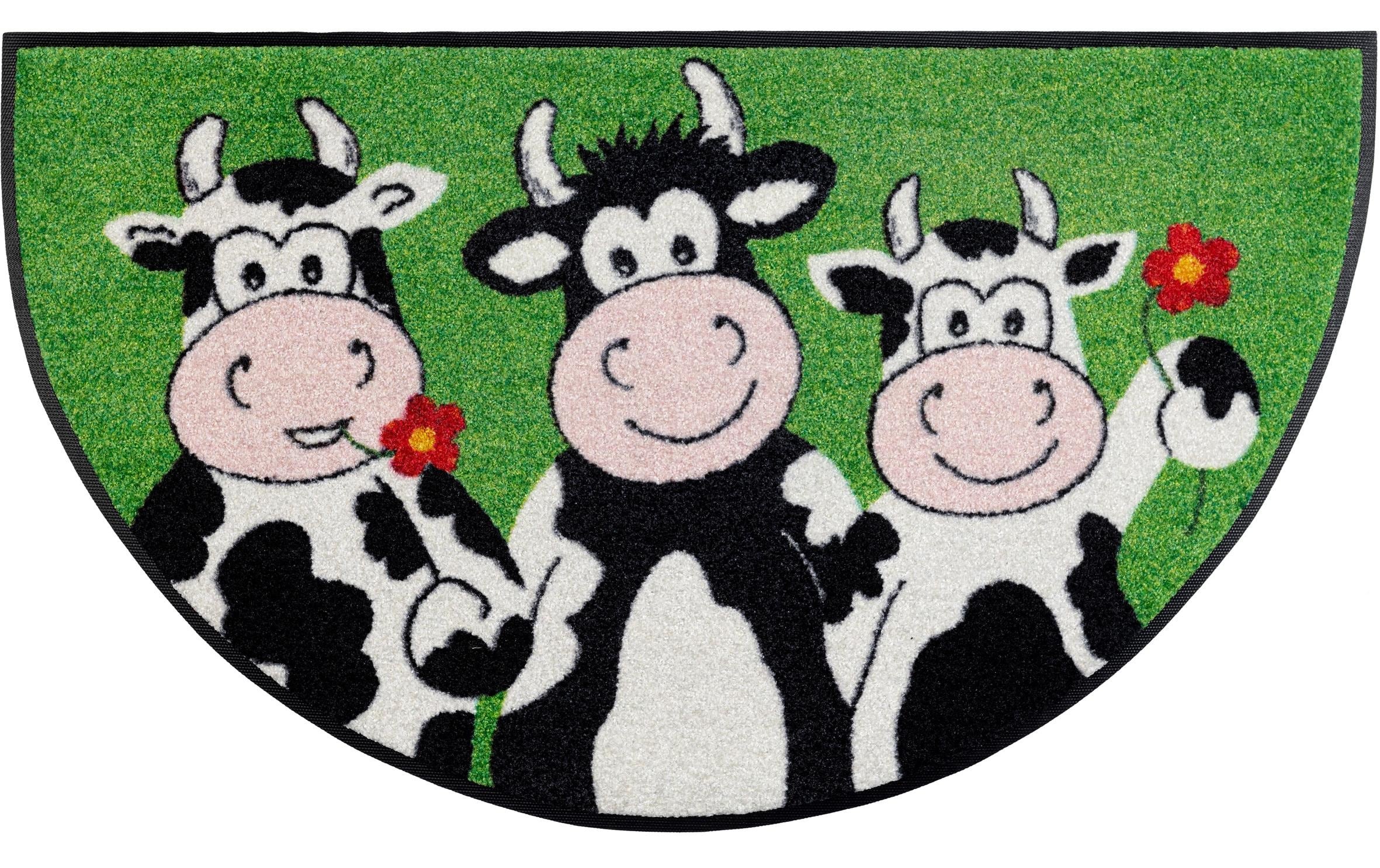 Image of wash+dry by Kleen-Tex Fussmatte »Round Cow Trio 5«, quadratisch, - mm Höhe bei Ackermann Versand Schweiz