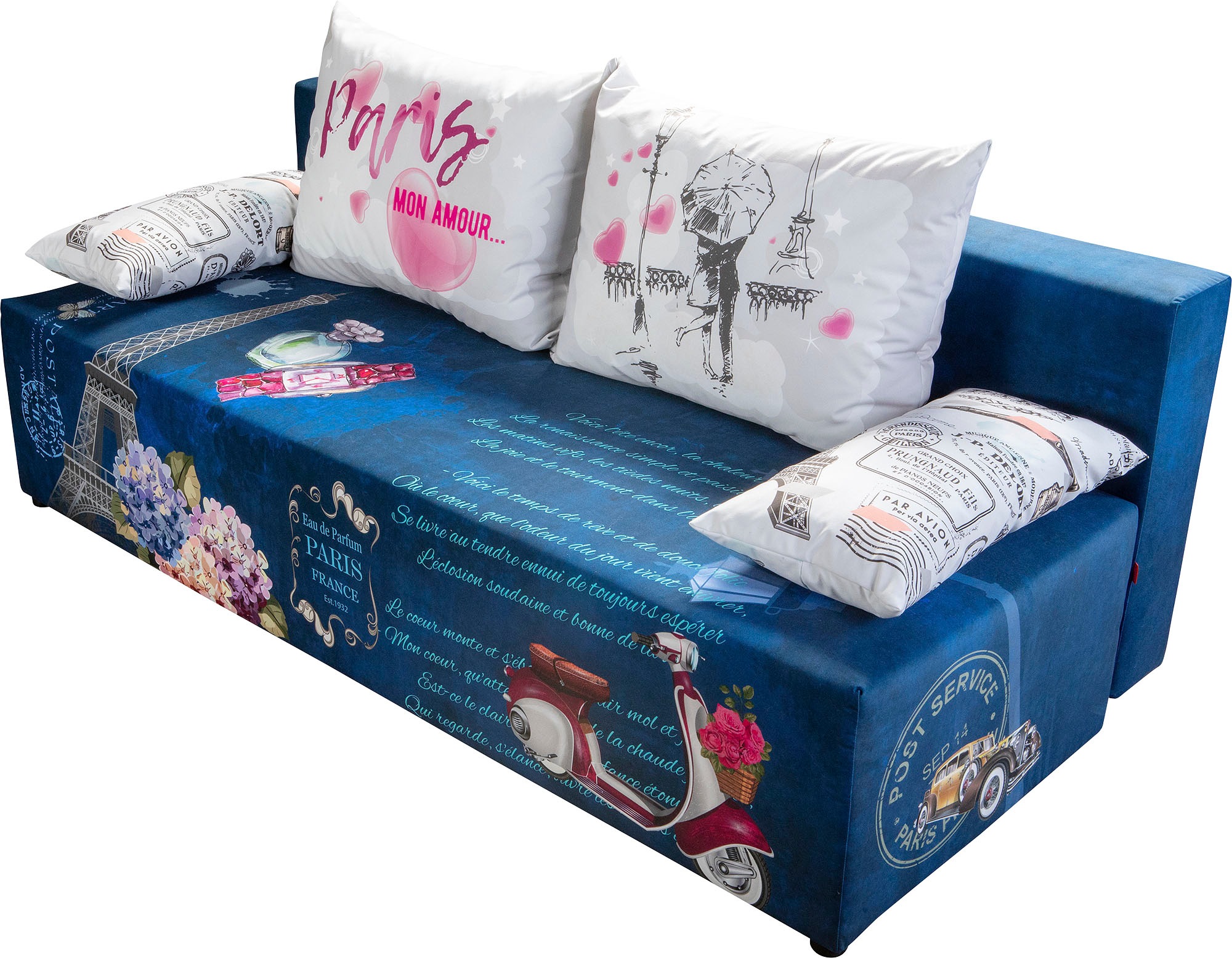 exxpo - sofa fashion Schlafsofa "Extravagantes Sofa für Individualisten mit Bettfunktion und Bettkasten" in außergewöhnlichen Bezugsvarianten, Solitärmöbel