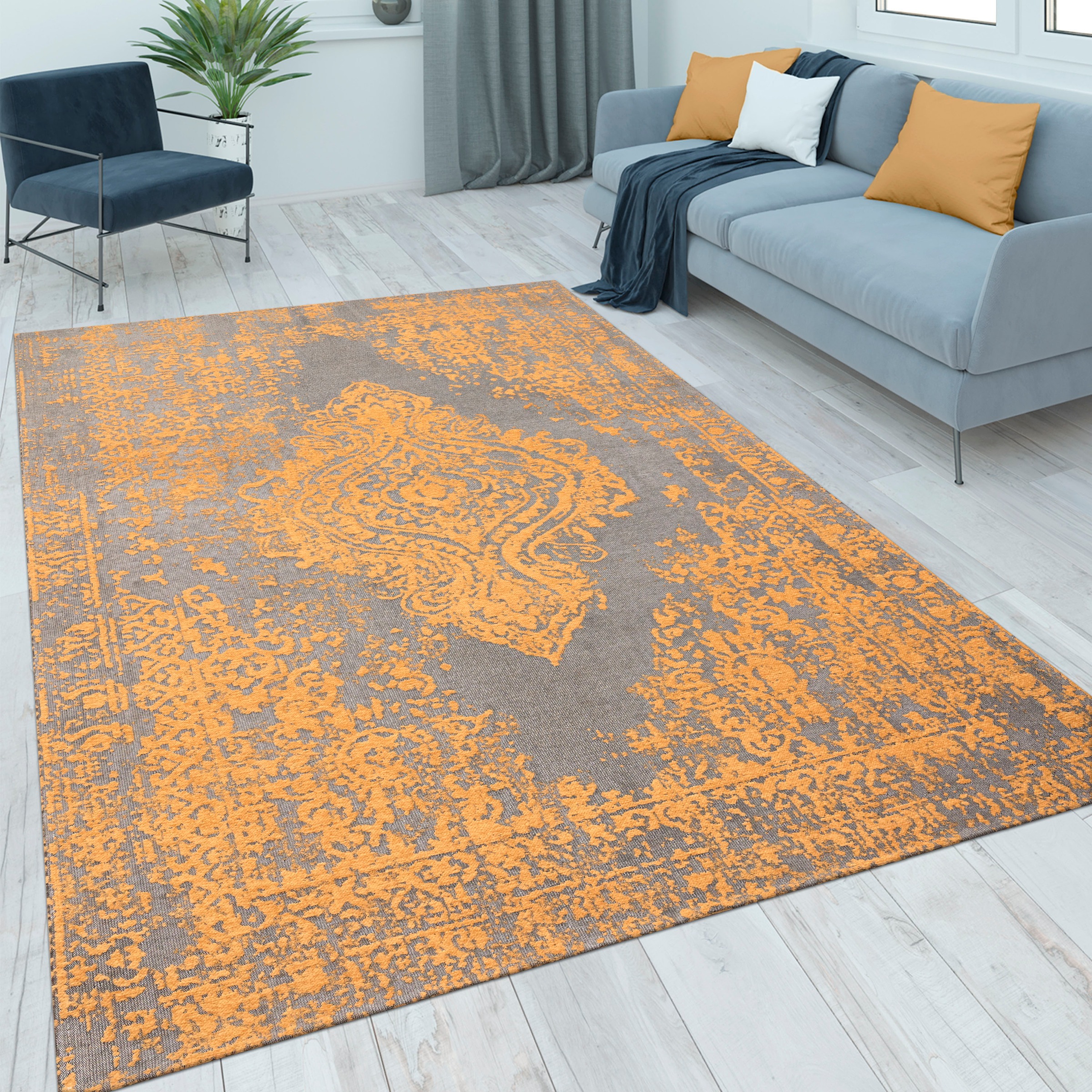 Image of Paco Home Teppich "Mariba 200" rechteckig 13 mm Höhe Kurzflor, meliert, Orient-Optik, Hoch-Tief Effekt, Wohnzimmer