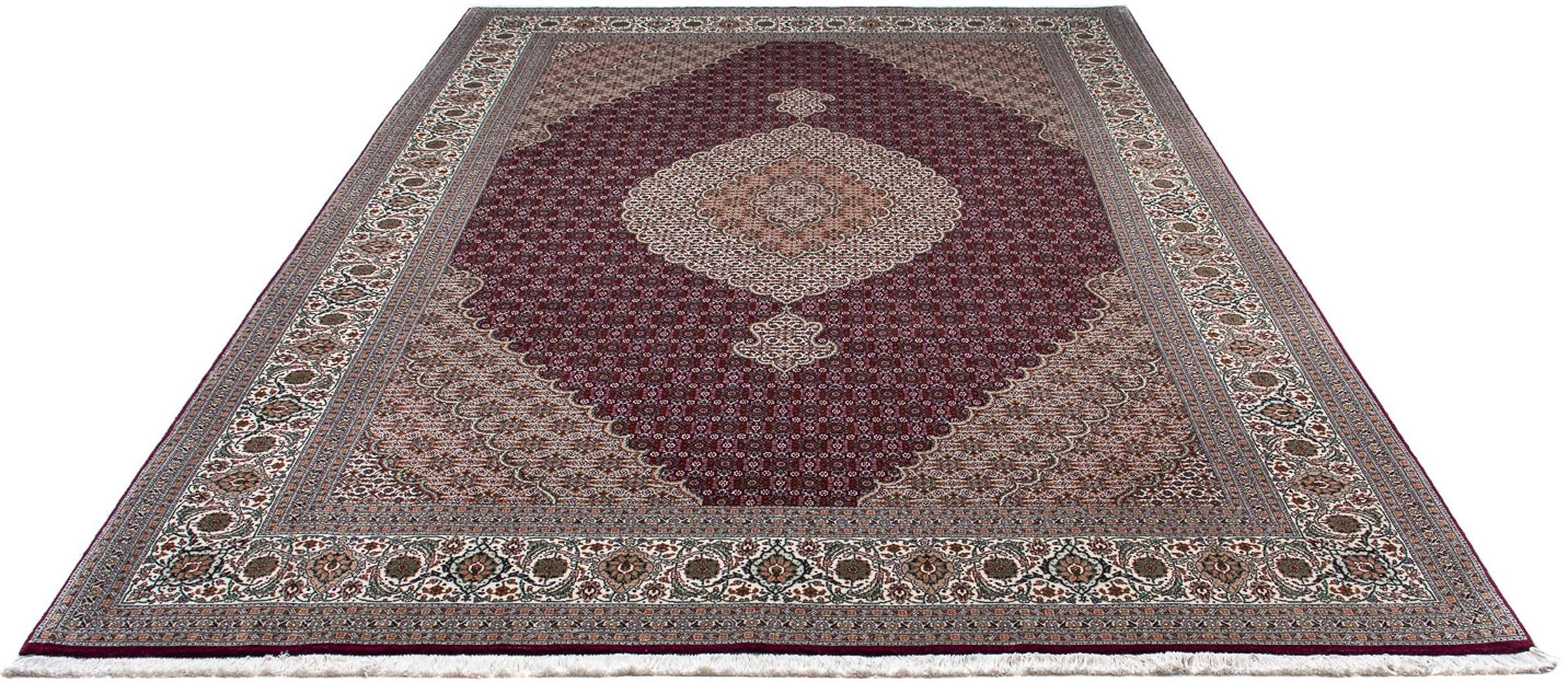 Image of morgenland Orientteppich »Perser - Täbriz - 303 x 204 cm - dunkelrot«, rechteckig, 10 mm Höhe, Wohnzimmer, Handgeknüpft, Einzelstück mit Zertifikat bei Ackermann Versand Schweiz