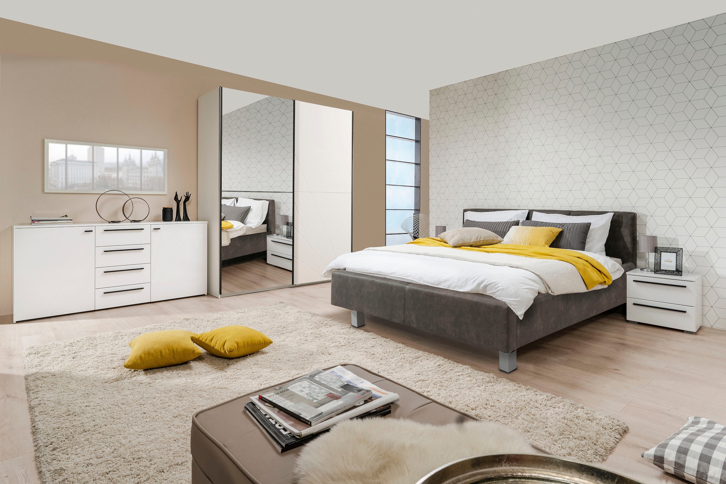 INOSIGN Nachtkommode »Ksanti« Mit 2 Schubkästen, hochglänzende Front