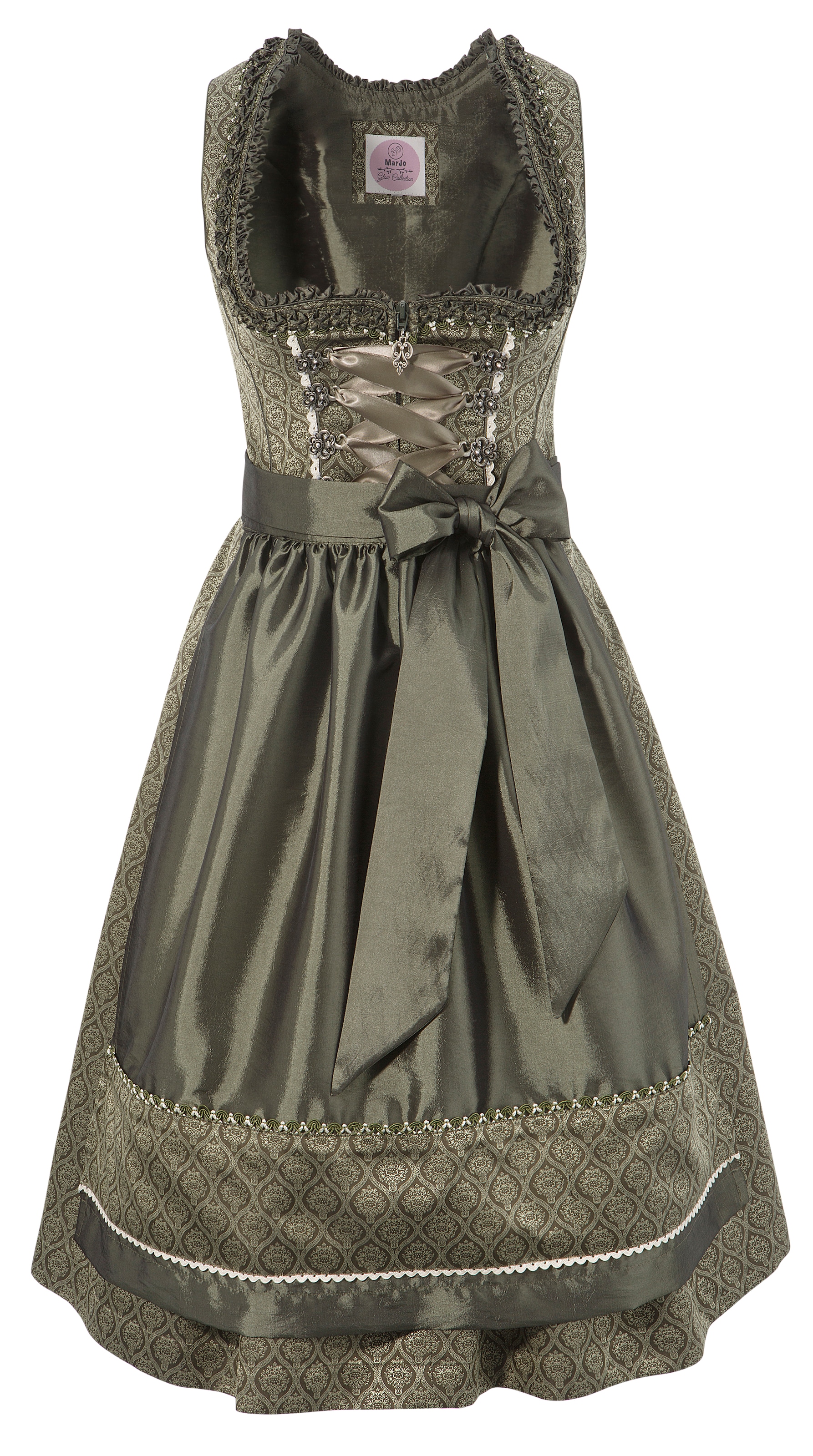 Dirndl midi mit Satinbandschnürung