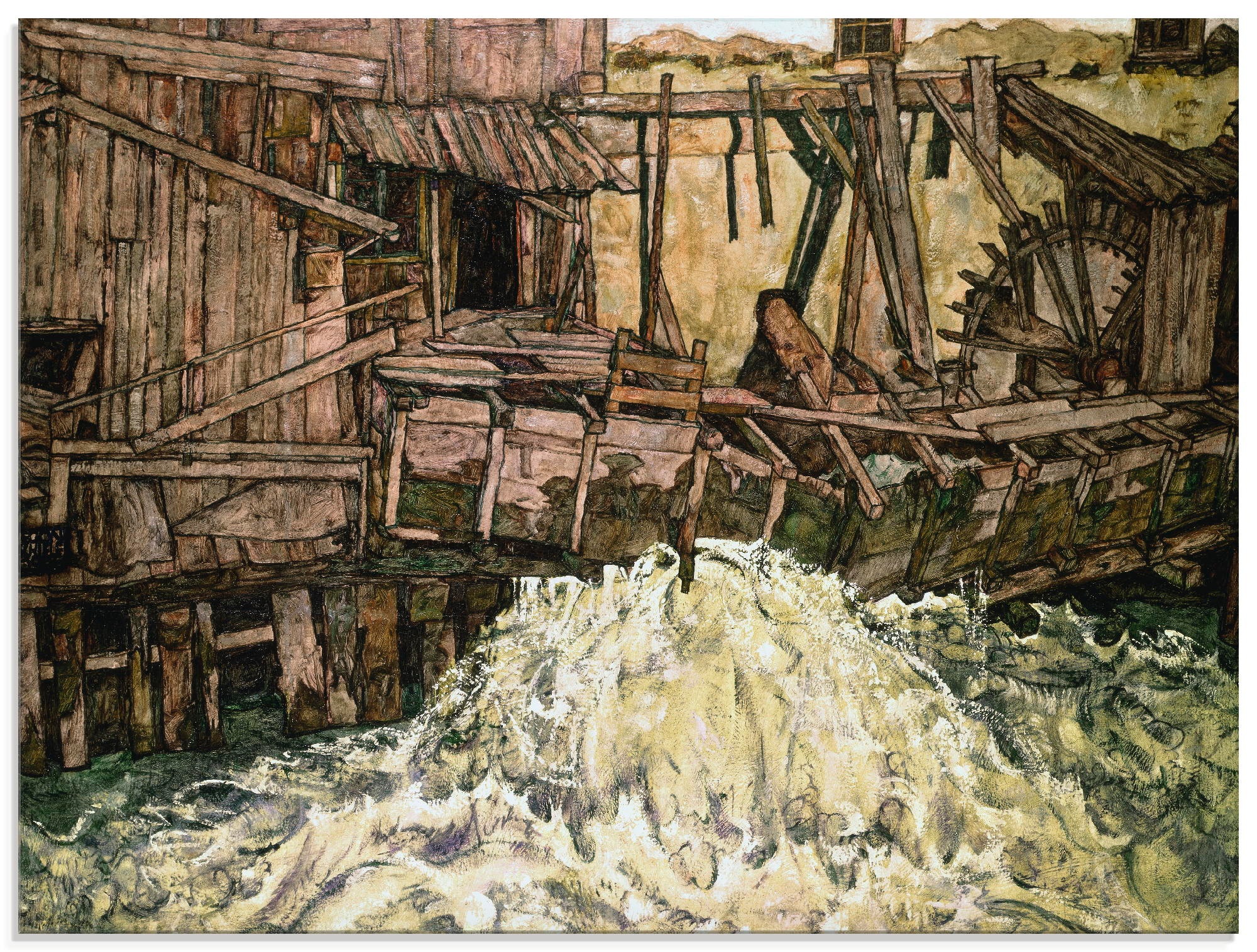 Image of Artland Glasbild »Die Mühle. 1916«, Gebäude, (1 St.) bei Ackermann Versand Schweiz