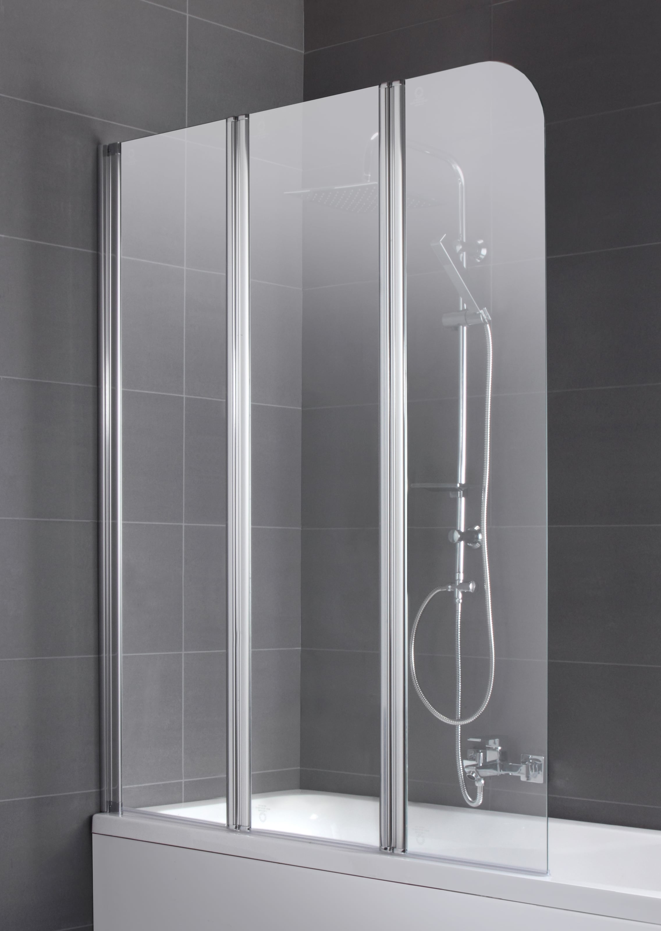 Image of welltime Badewannenaufsatz "Summer" 3 Stk. tlg. Duschabtrennung für Badewanne, Spritzschutzwand für Badewanne