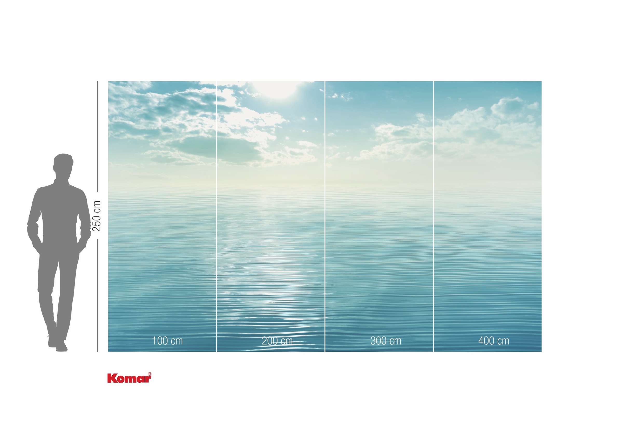 Komar Papier peint photo »Vlies Fototapete - La Mer Bleue - Grösse 400 x 250 cm« imprimé