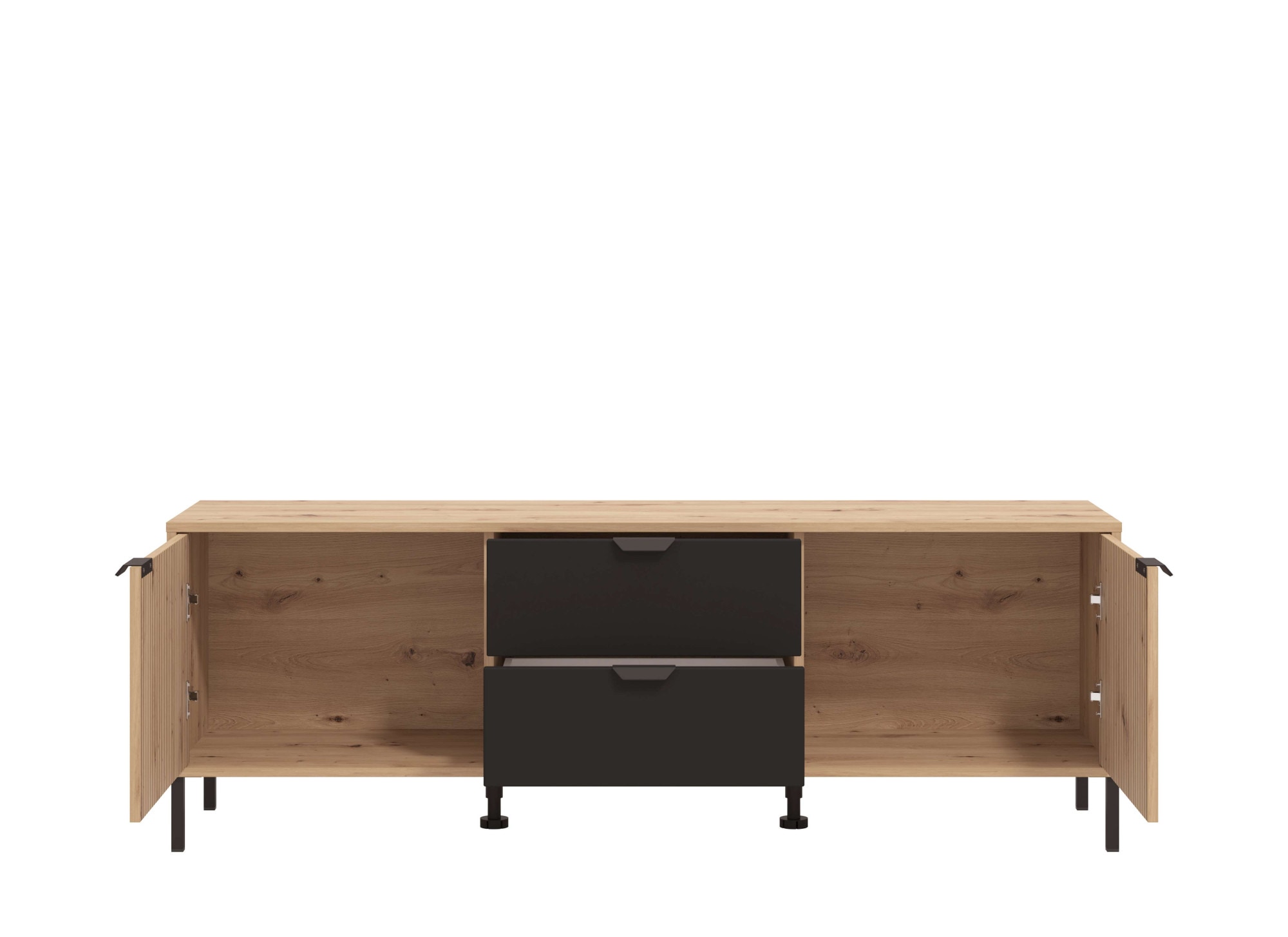 Home affaire Wohnzimmer-Set »Mayenne, inkl. Vitrine H195cm, Highboard H137,5cm, TV-Board, Wandregal« Komplett-Set, 4 Stk. tlg.