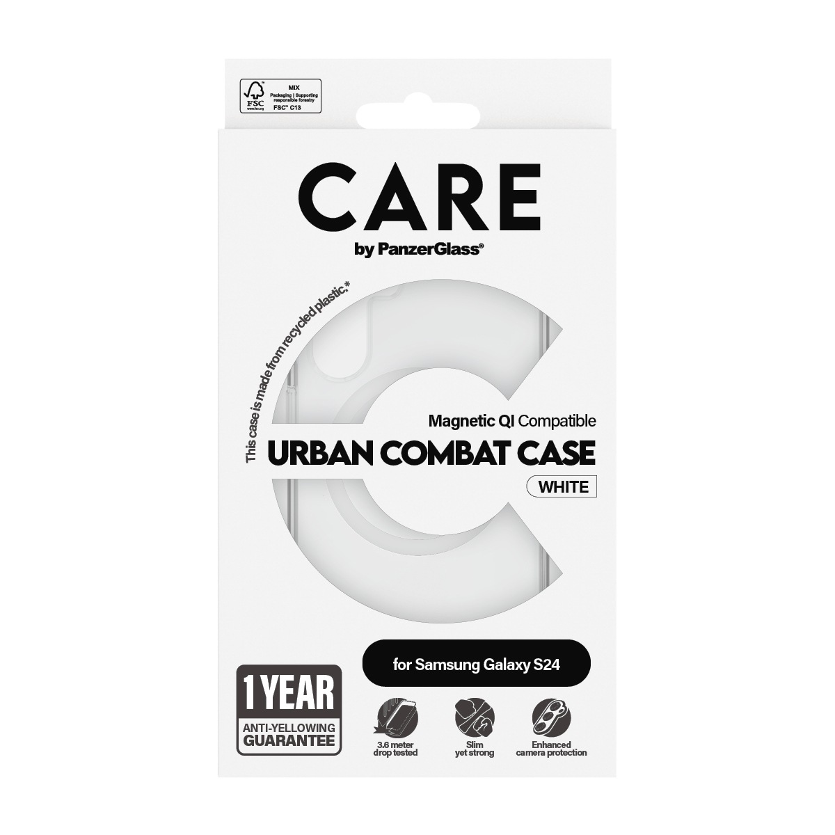 CARE by PanzerGlass Handyhülle »Magnetic QI Compatible Urban Combat Case für Samsung Galaxy S24«, Backcover, Schutzhülle, Handyschutzhülle, Case, Schutzcase, stossfest