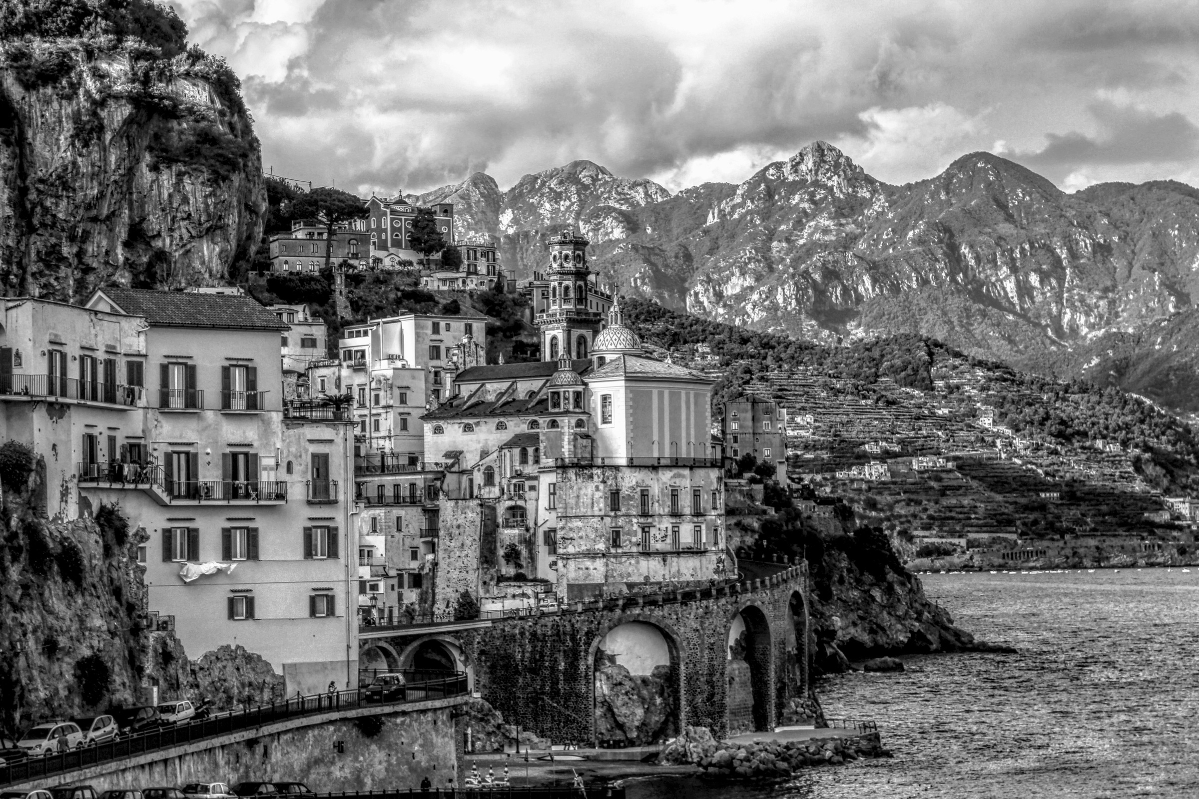 Image of Papermoon Fototapete »ATRANI AMALFI-ITALIEN RETRO«, Vliestapete, hochwertiger Digitaldruck, inklusive Kleister bei Ackermann Versand Schweiz
