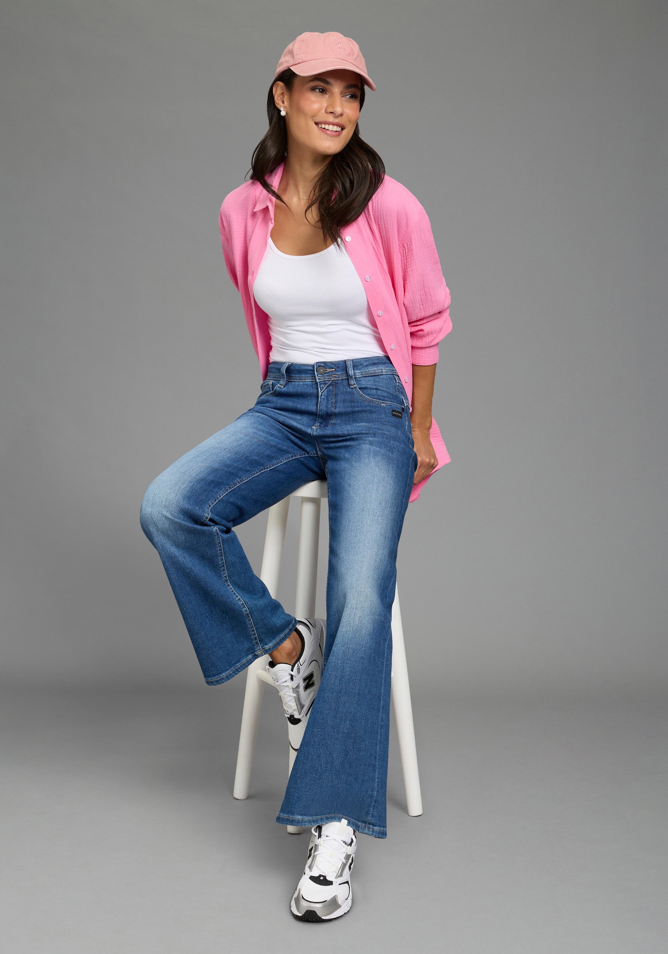 Laura Scott Chemisier long in Musselin-Qualität