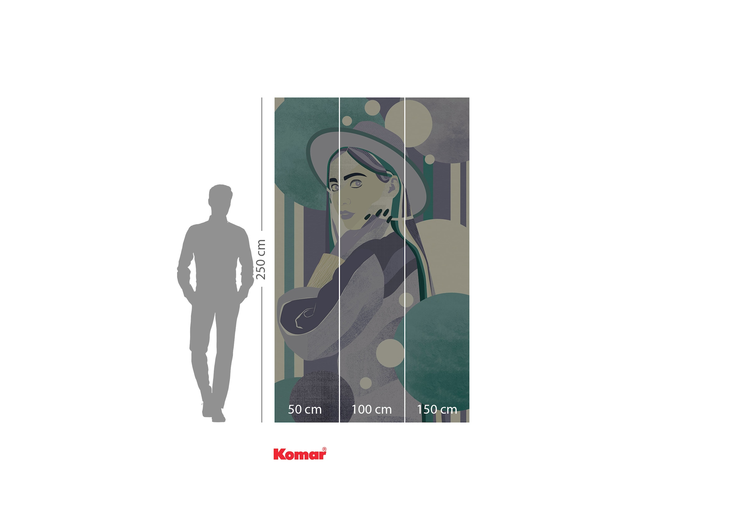 Komar Fototapete »Komar Vlies Fototapete - Woman Hat Color - Grösse 150 x 250 cm«, bedruckt
