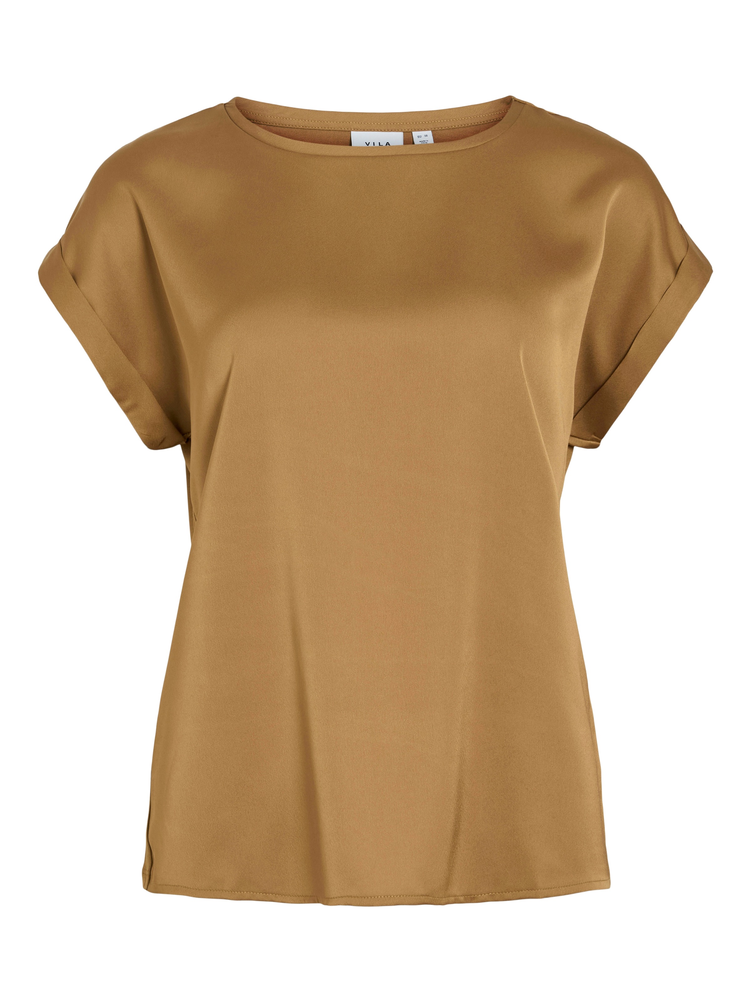Vila Kurzarmshirt »VIELLETTE S/S SATIN TOP - NOOS« Satin Optik