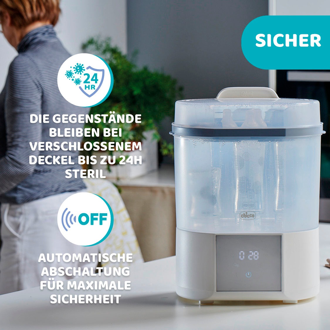 Chicco Dampfsterilisator »Modularer Sterlisator mit Trocknungsfunkion« mit Trocknungsfunktion