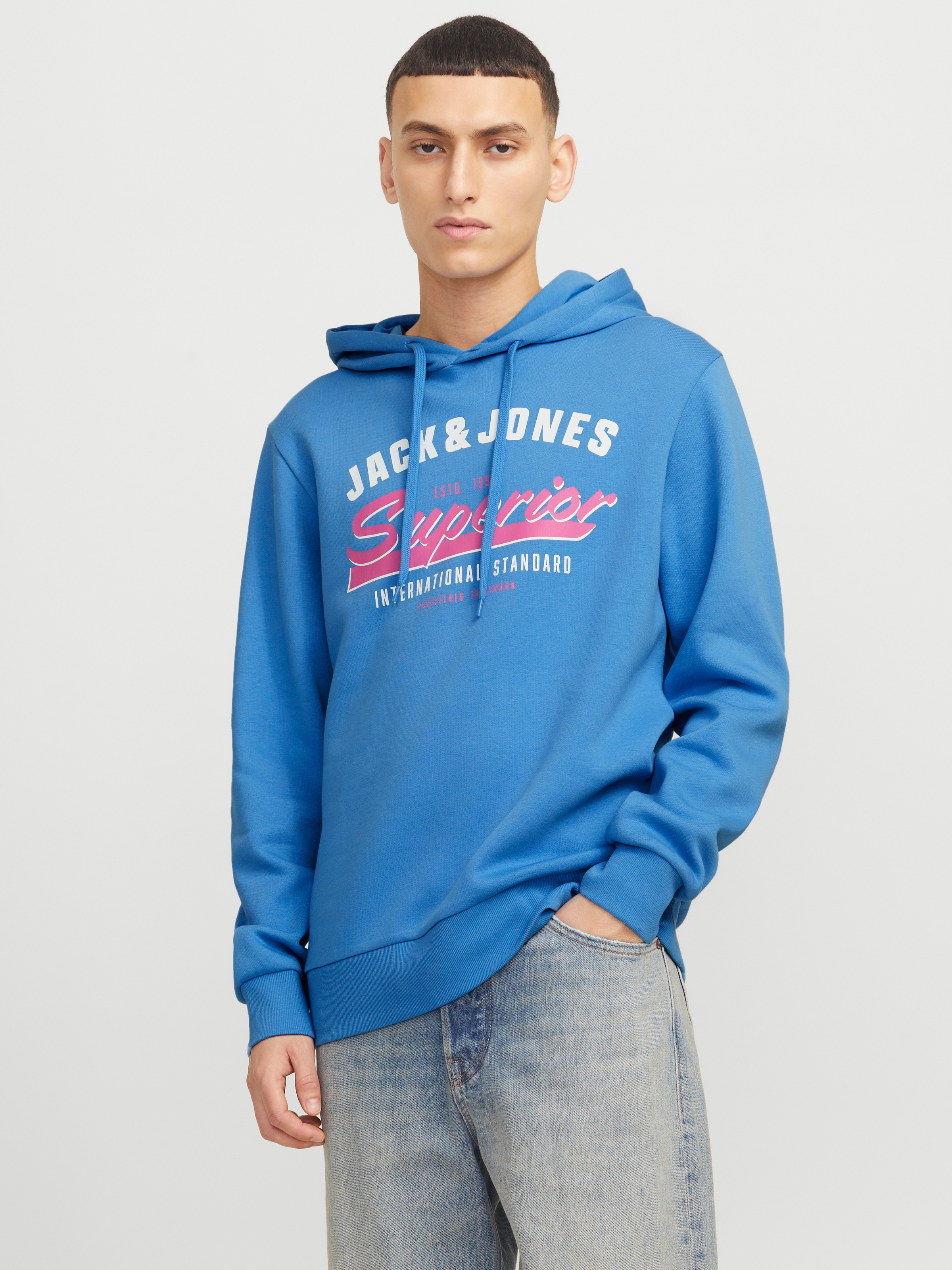 Image of Jack & Jones Kapuzensweatshirt "JJELOGO SWEAT HOOD 2 COL 24/25 NOOS", mit Logo Print