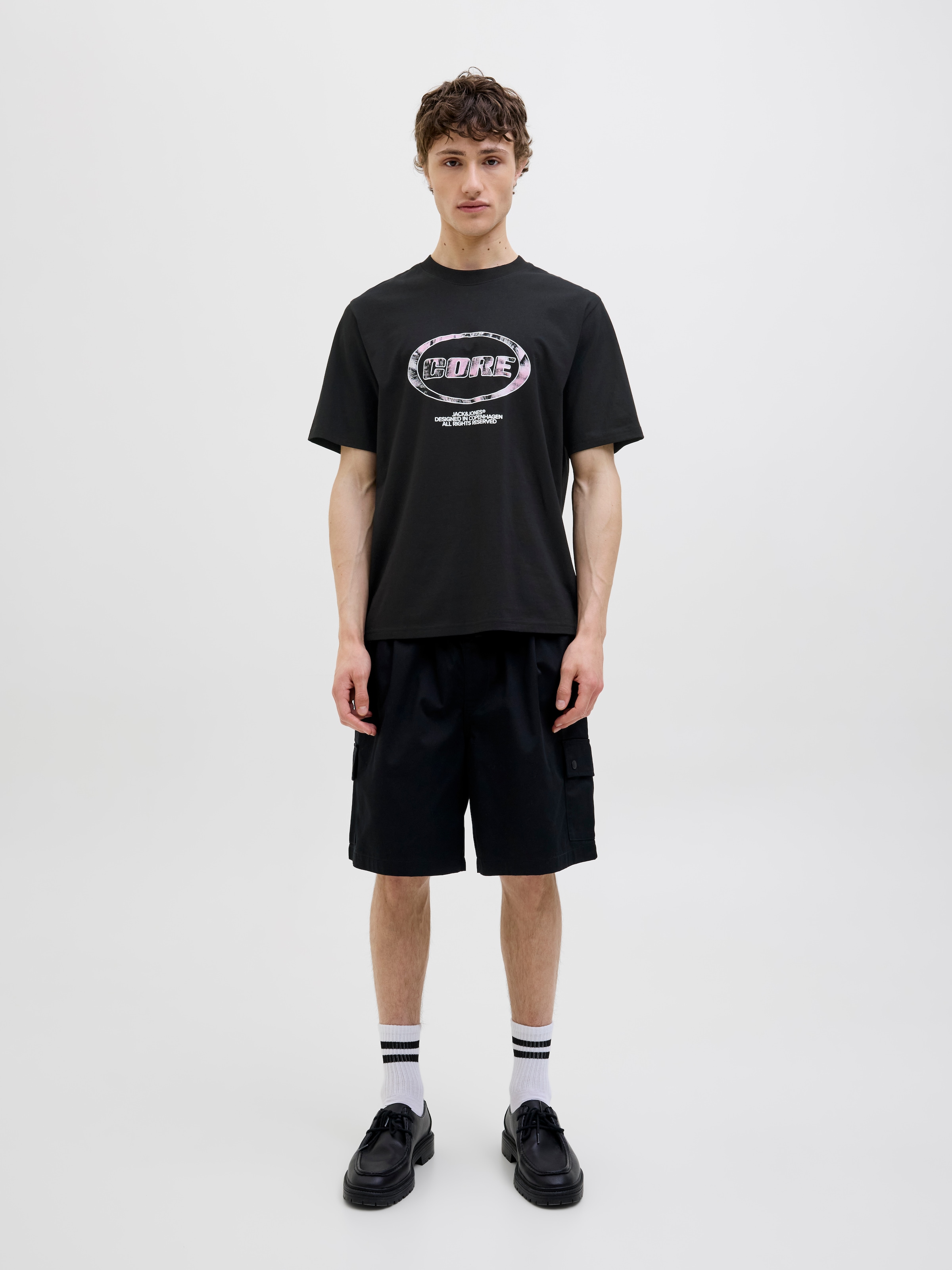 Jack & Jones T-Shirt »JCOLIDO AOP FRONT PRINT TEE SS CREW NECK«, mit Frontprint