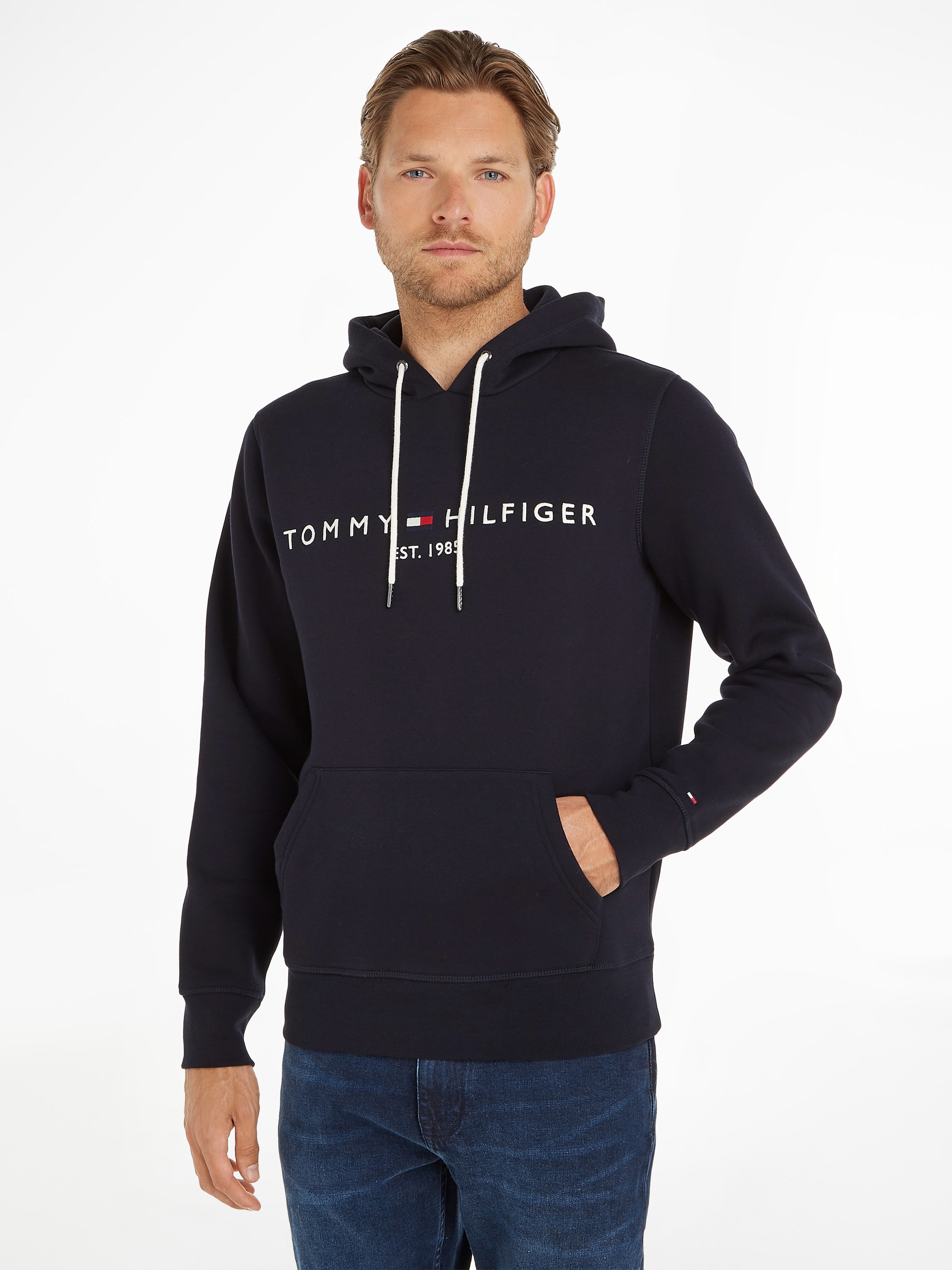 Image of Tommy Hilfiger Kapuzensweatshirt "TOMMY LOGO HOODY", Baumwoll-Mix