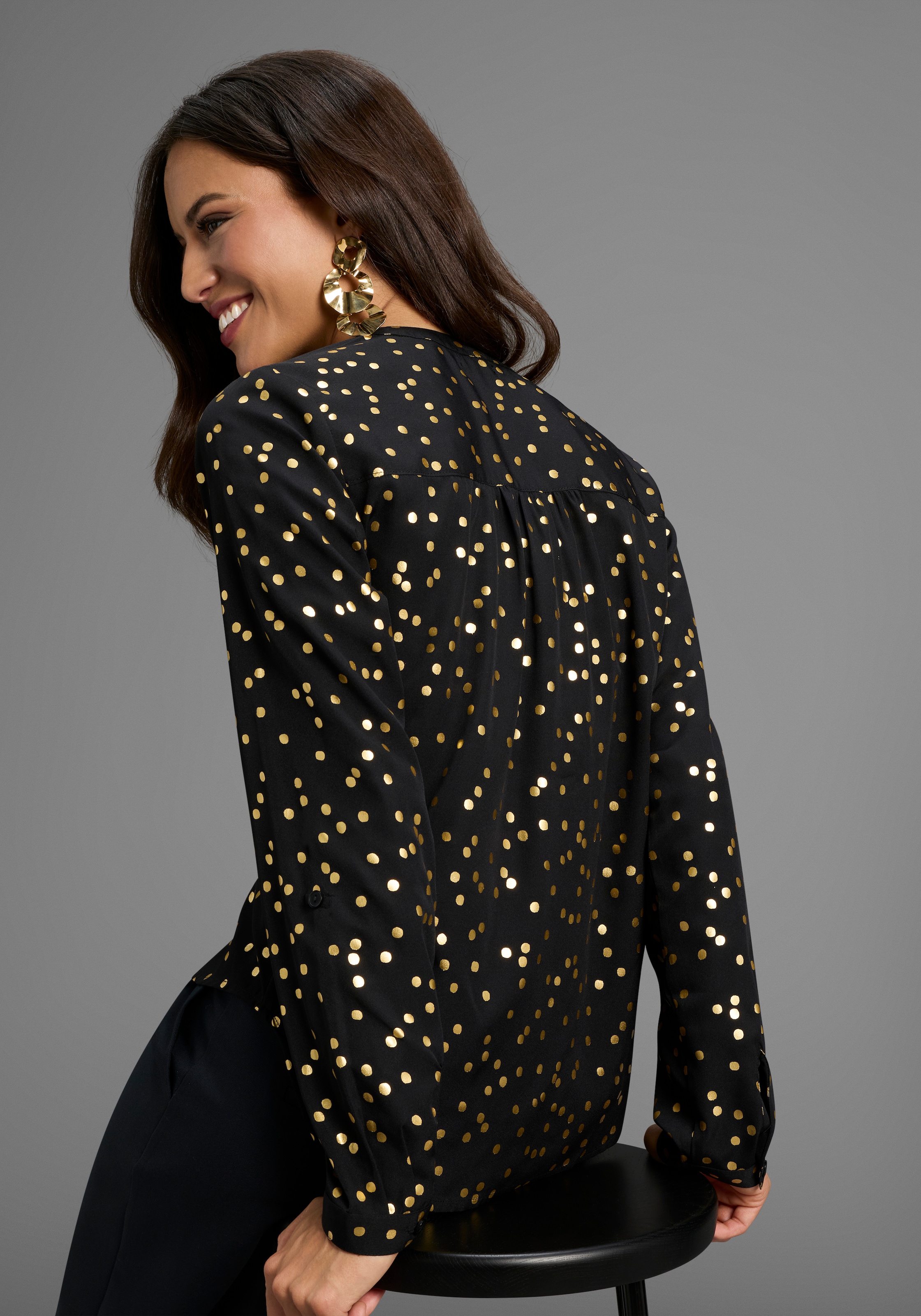 Laura Scott Langarmbluse mit Glitzerdruck