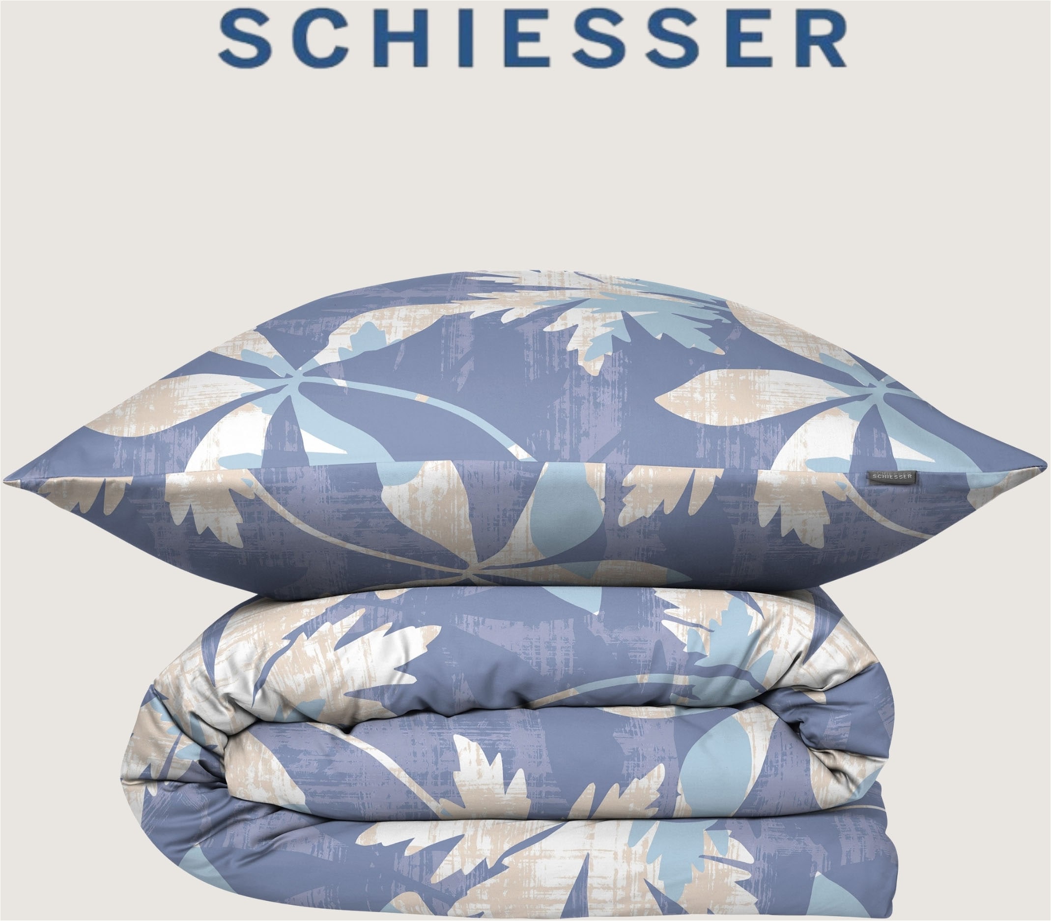 Schiesser Bettwäsche »Vera aus weichem Baumwoll-Satin mit floralem Muster« 2 tlg. OEKO-TEX® MADE IN GREEN