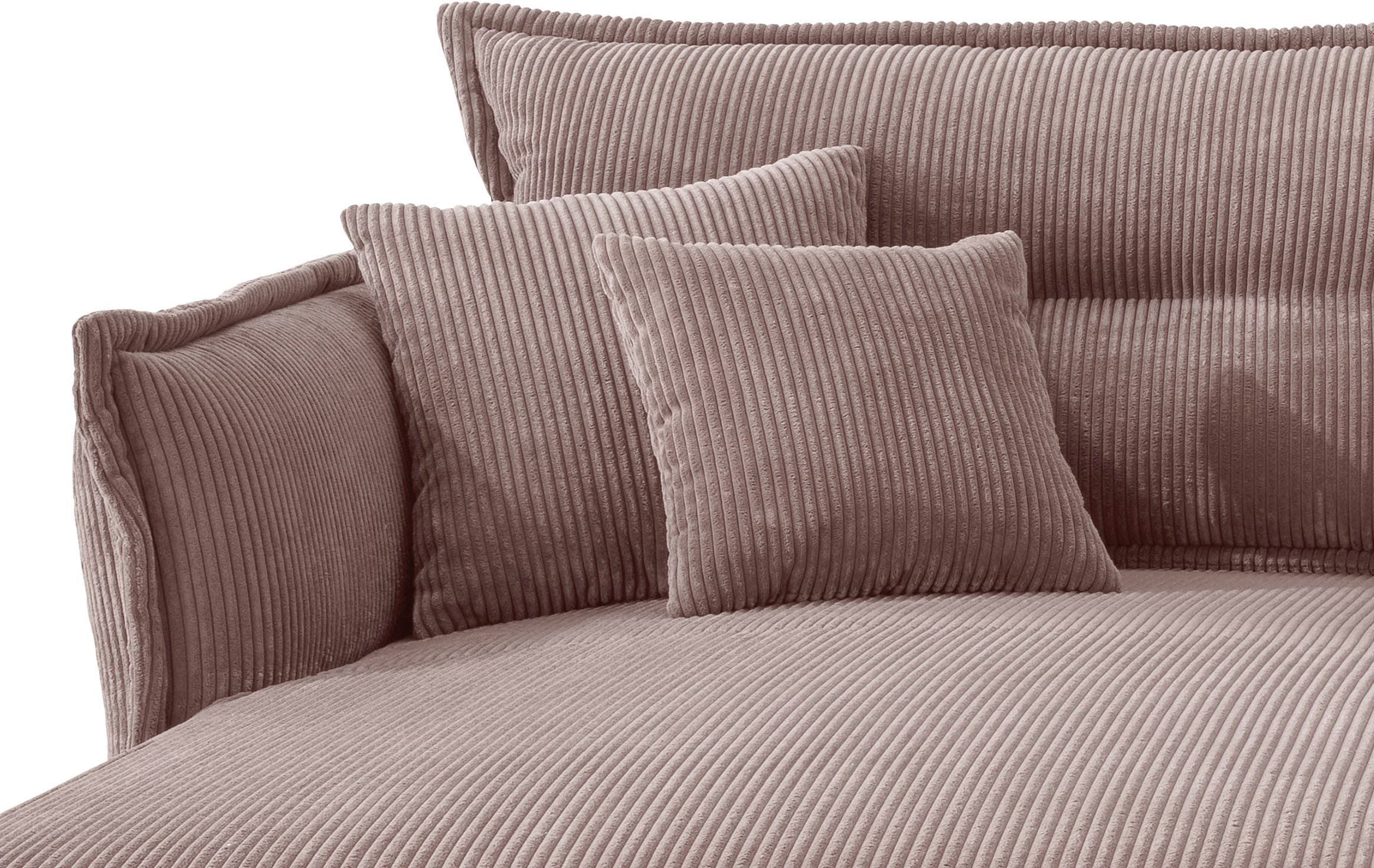 Home affaire Ecksofa »Lazio modern und bequem, schmale Armlehnen, tolle Detailverarbeitung« zwei verschiedene Fussfarben wählbar