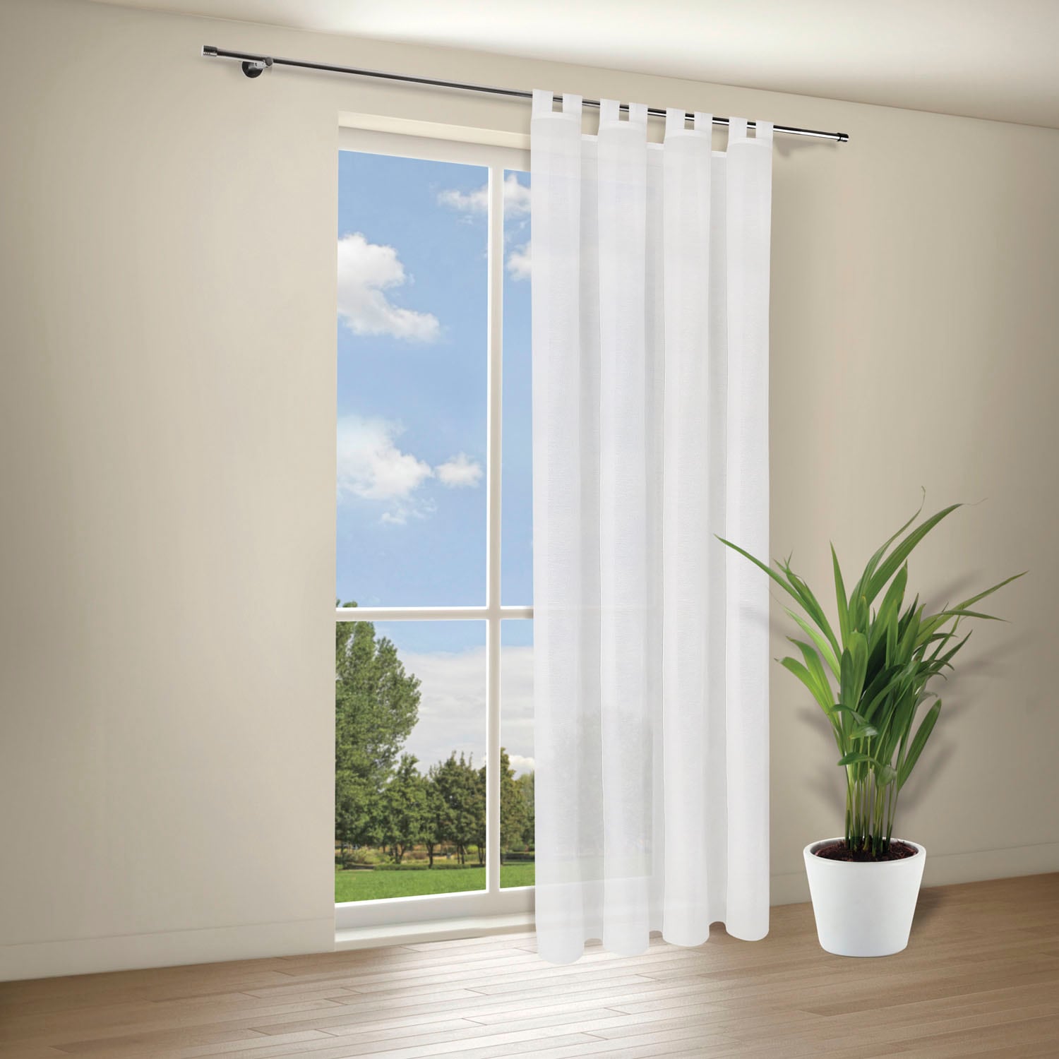 Image of Gerster Gardine "Maia" Schlaufen 1 Stk. tlg. Schlaufenschal "Maia" uni