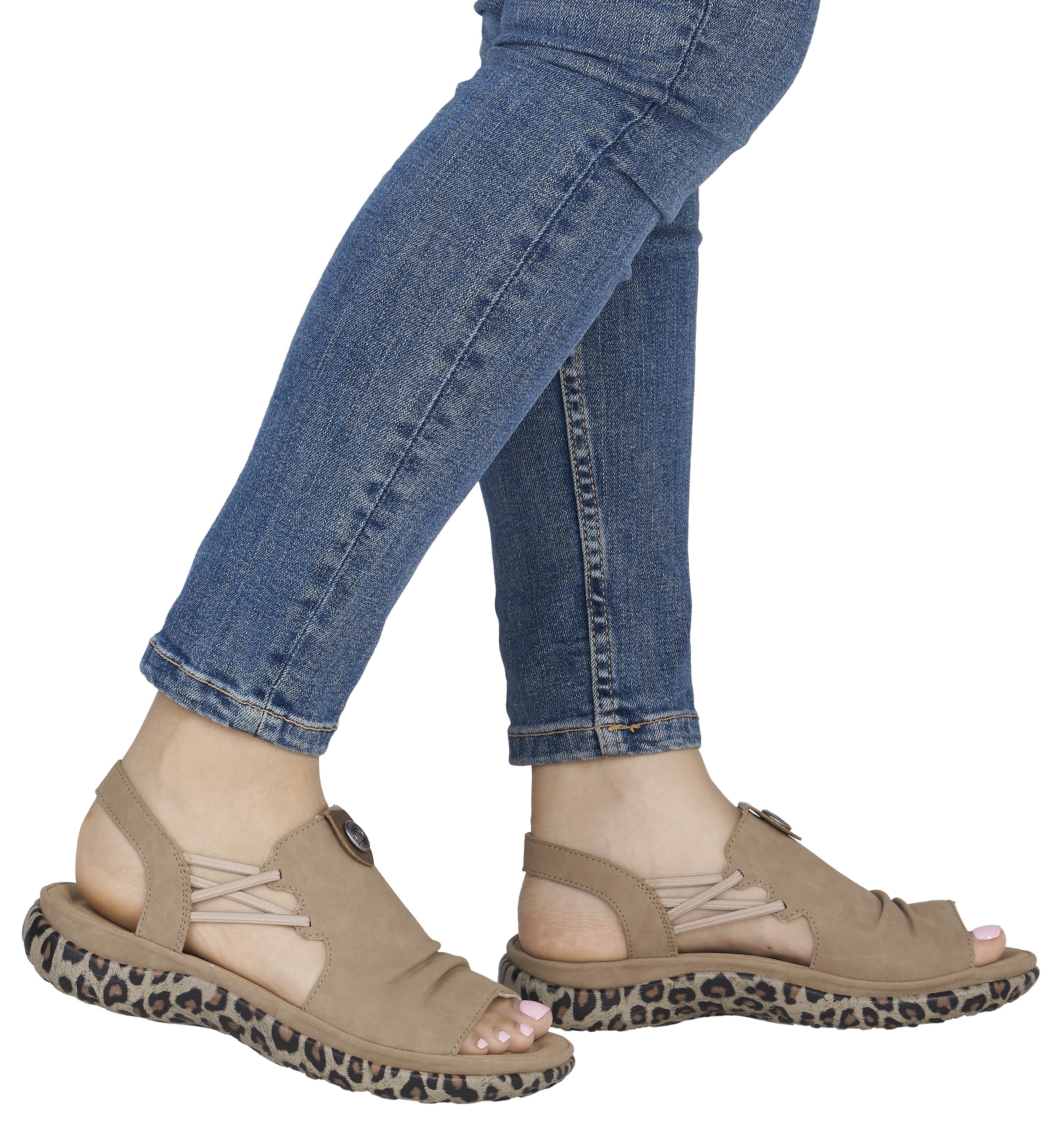 Rieker Sandale  Chaussure d'été, chaussure de vacances, chaussure à enfiler avec élastiques latéraux